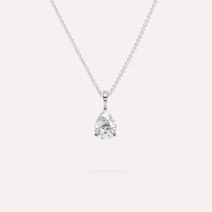 1 carat Pear Diamond Pendant Necklace