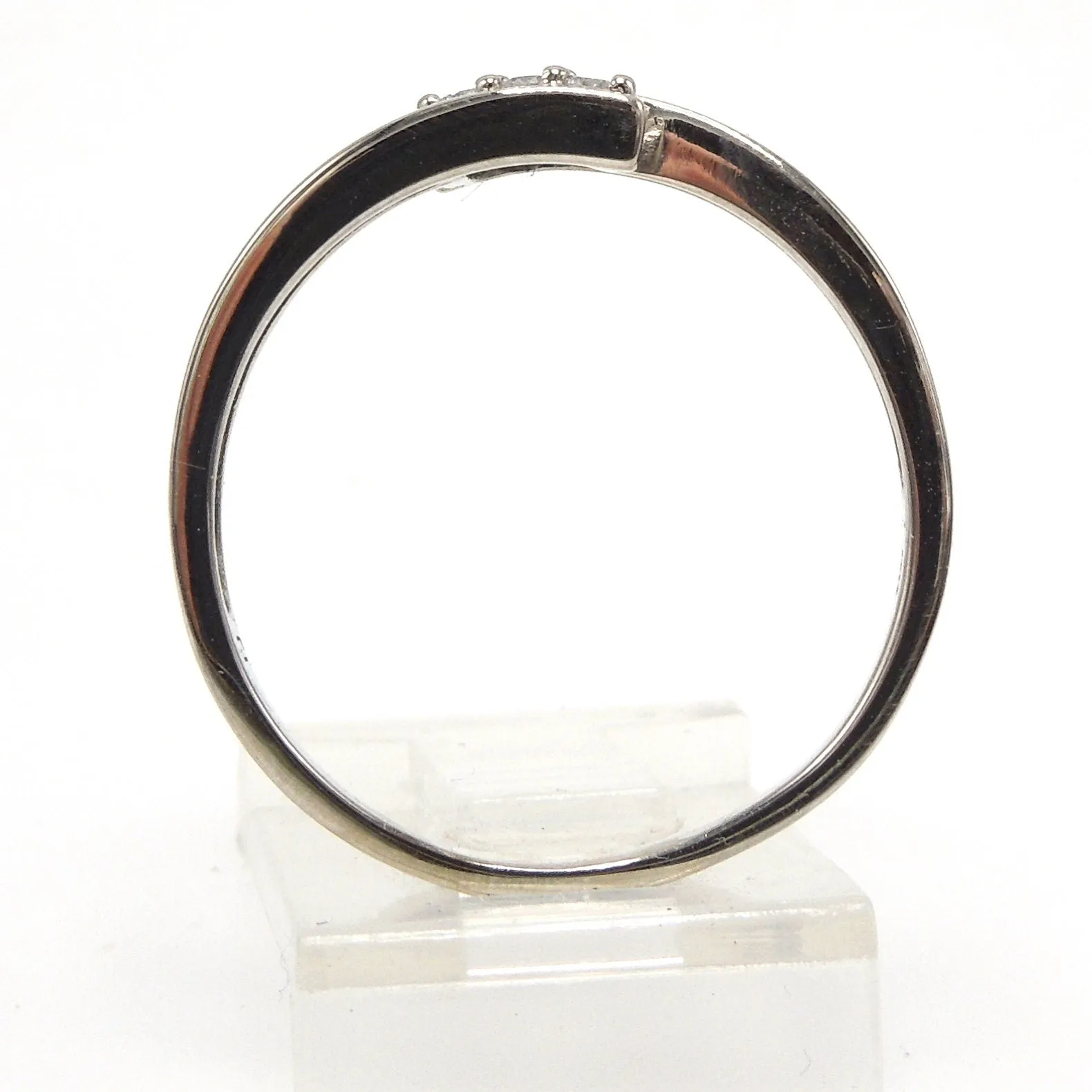 10K White Gold and Diamond Bypass Ring