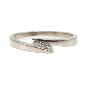 10K White Gold and Diamond Bypass Ring