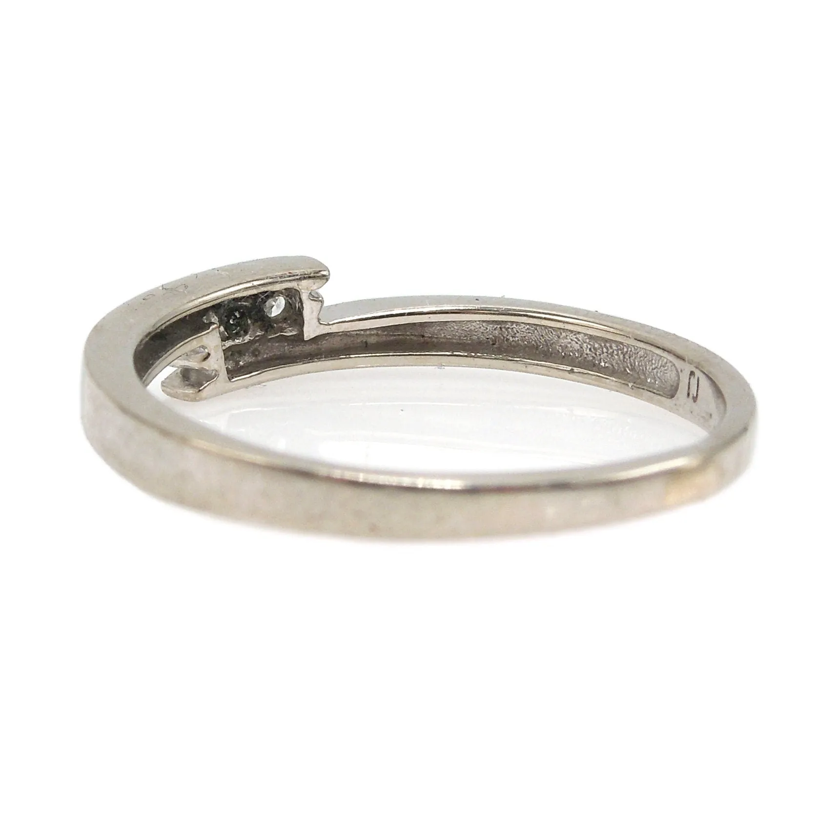 10K White Gold and Diamond Bypass Ring