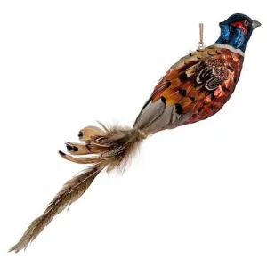 13" Glass Pheasant Ornament
