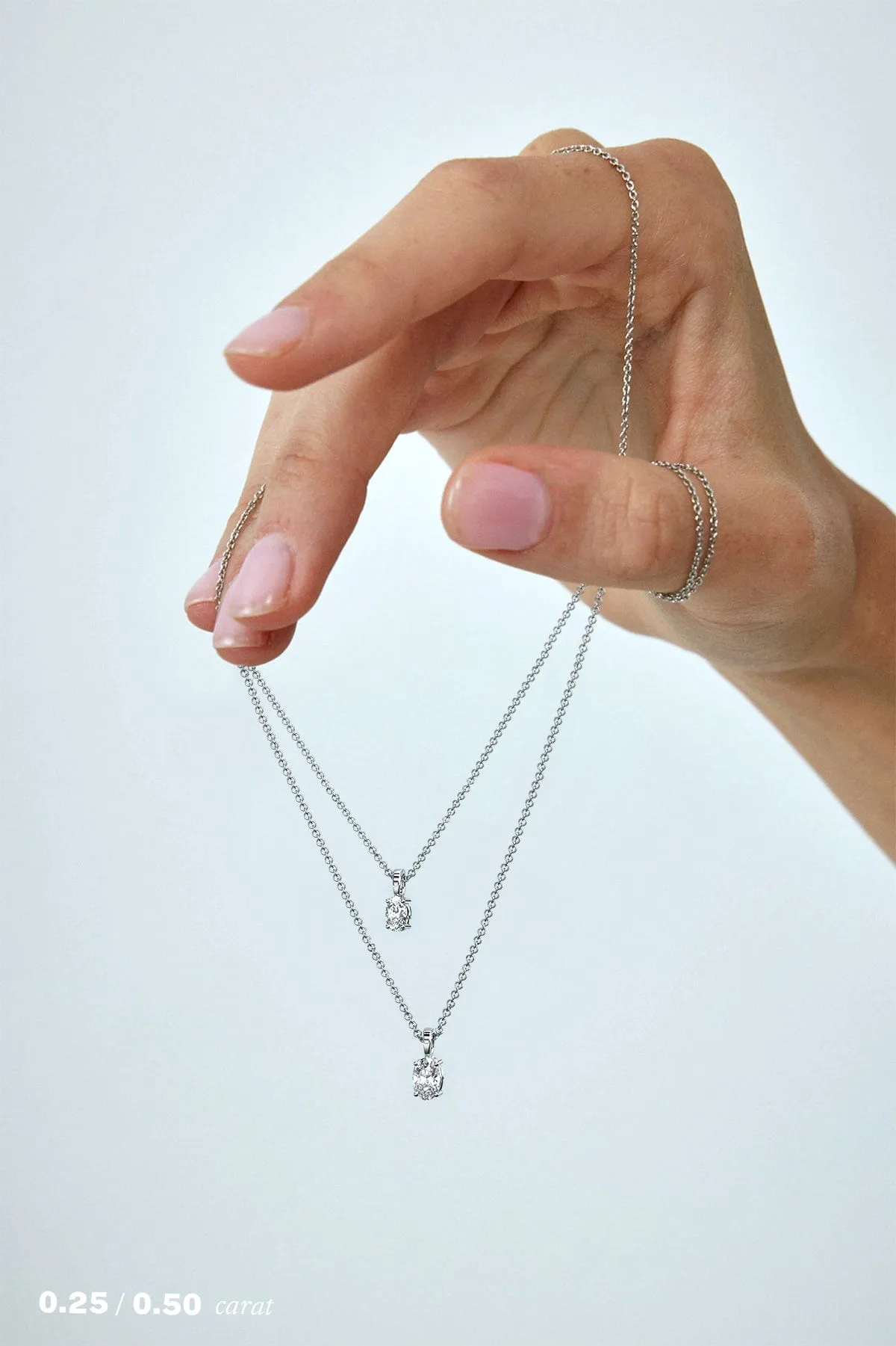 1/4 carat Oval Diamond Pendant Necklace
