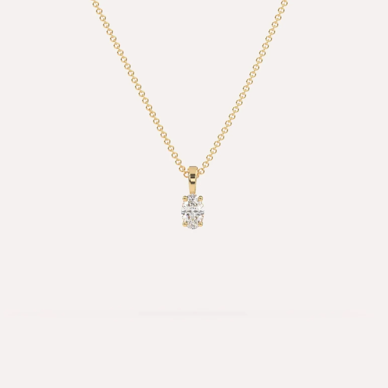 1/4 carat Oval Diamond Pendant Necklace