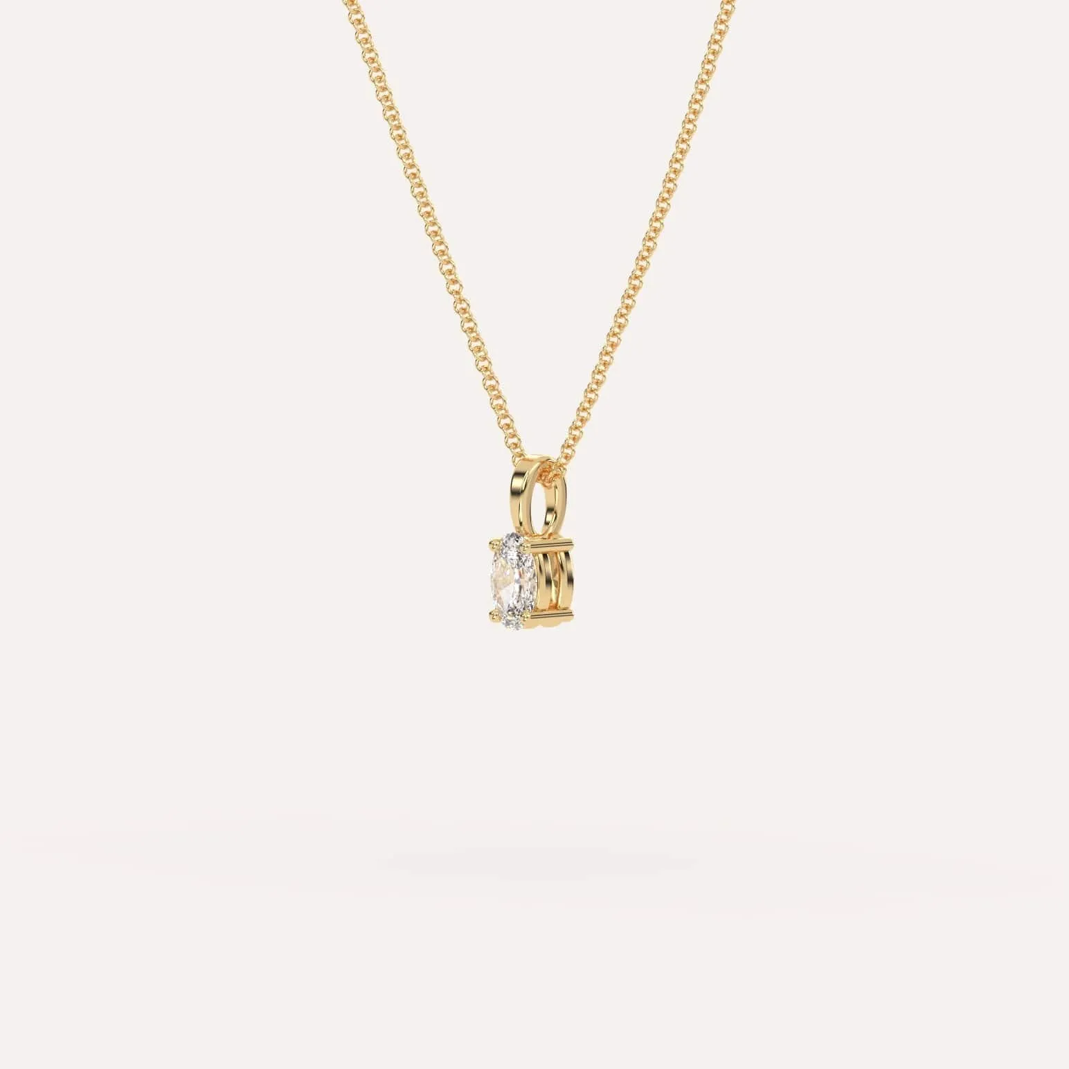 1/4 carat Oval Diamond Pendant Necklace