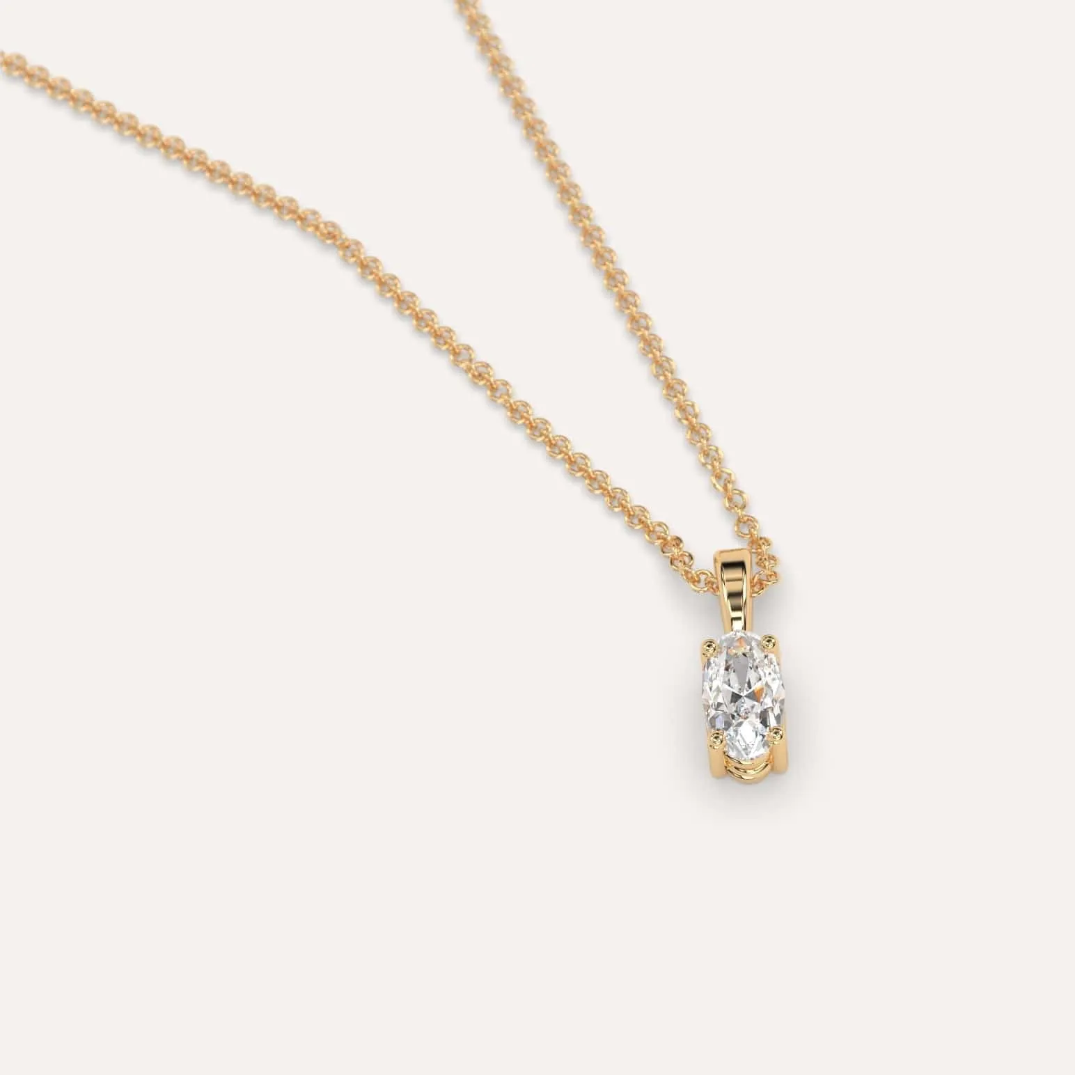 1/4 carat Oval Diamond Pendant Necklace