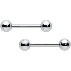 14 Gauge 1/2 Simple Classic Barbell Nipple Ring Set