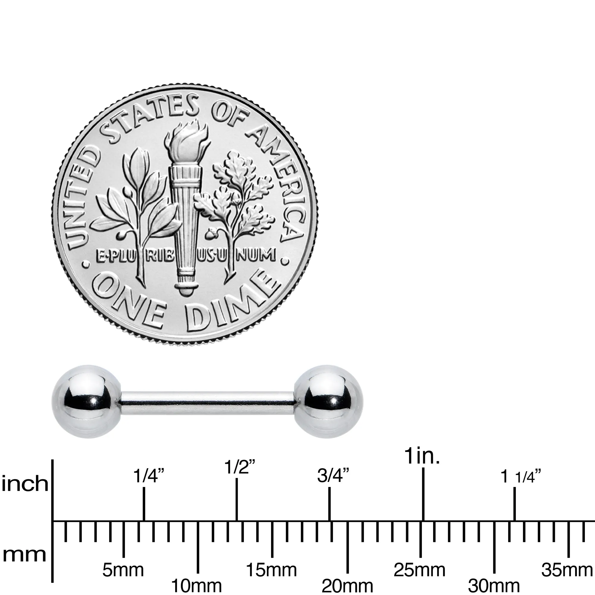 14 Gauge 1/2 Simple Classic Barbell Nipple Ring Set