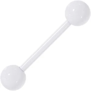 14 Gauge 5/8 White Enamel Coated Stainless Steel Straight Barbell