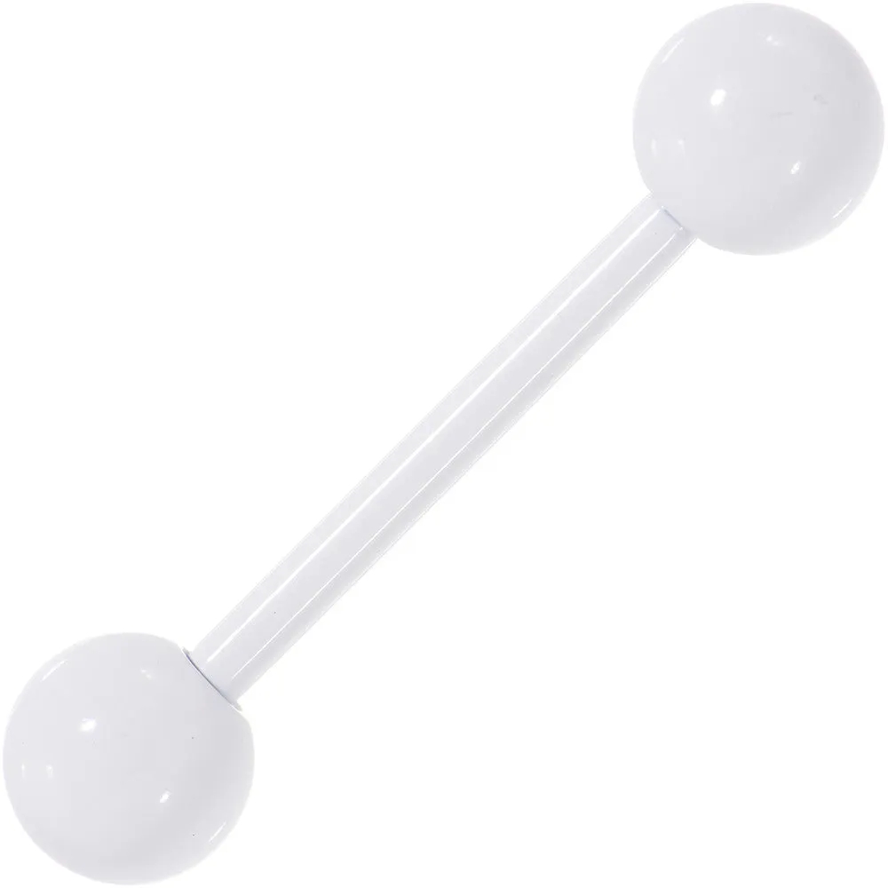 14 Gauge 5/8 White Enamel Coated Stainless Steel Straight Barbell