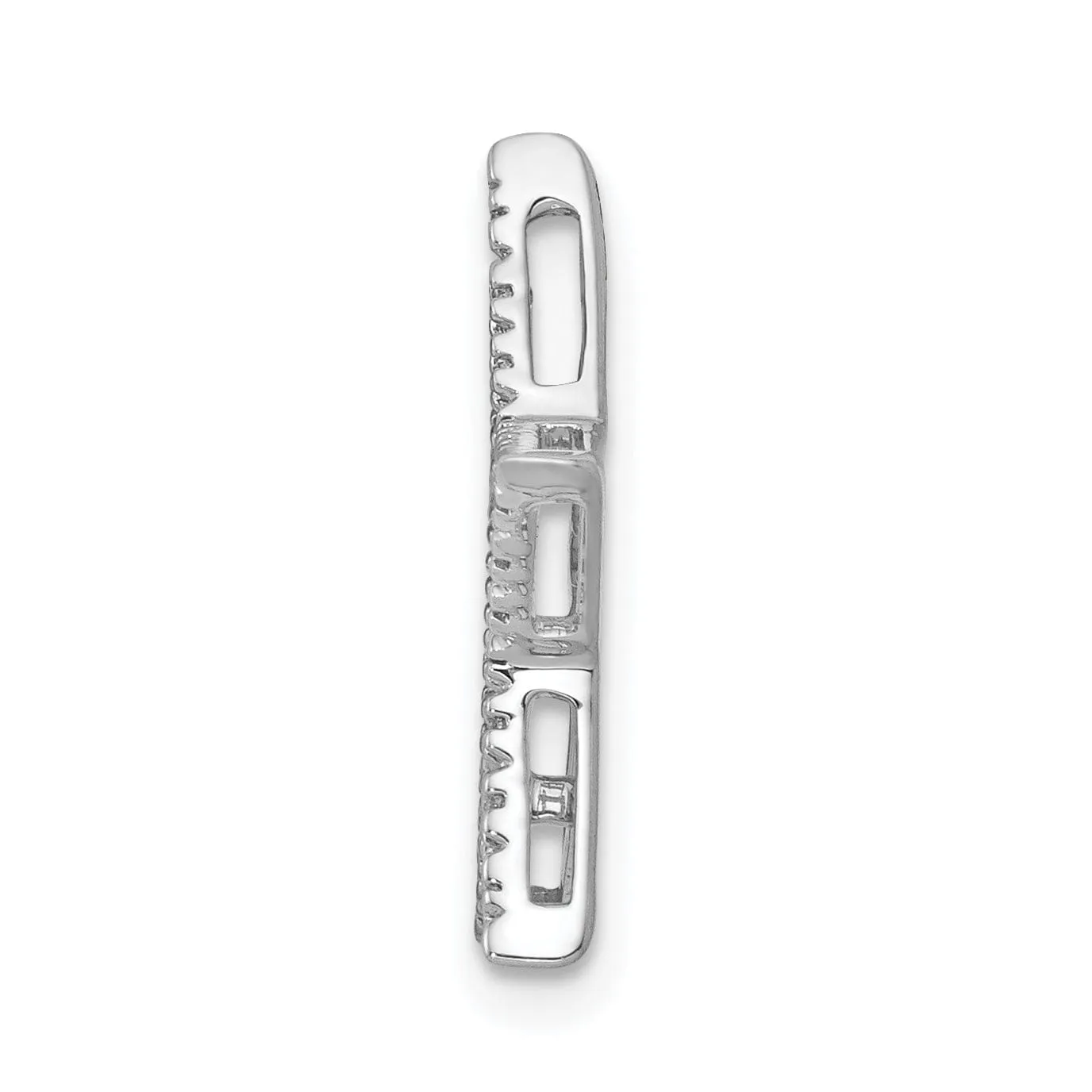 14k White Gold Polished Finish 0.09CT Diamond Star Chain Slide Pendant