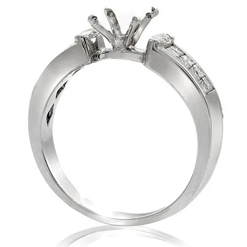 18k White Gold Semi Mount Engagement Ring
