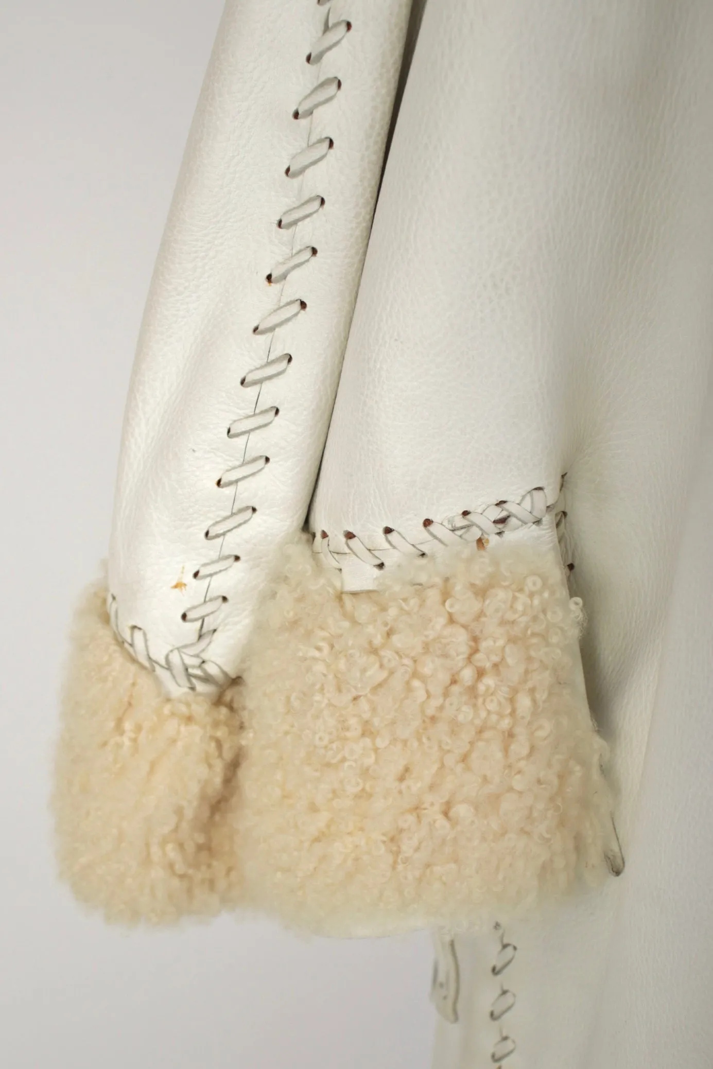 1950s Leather & Shearling Whipstitch Coat