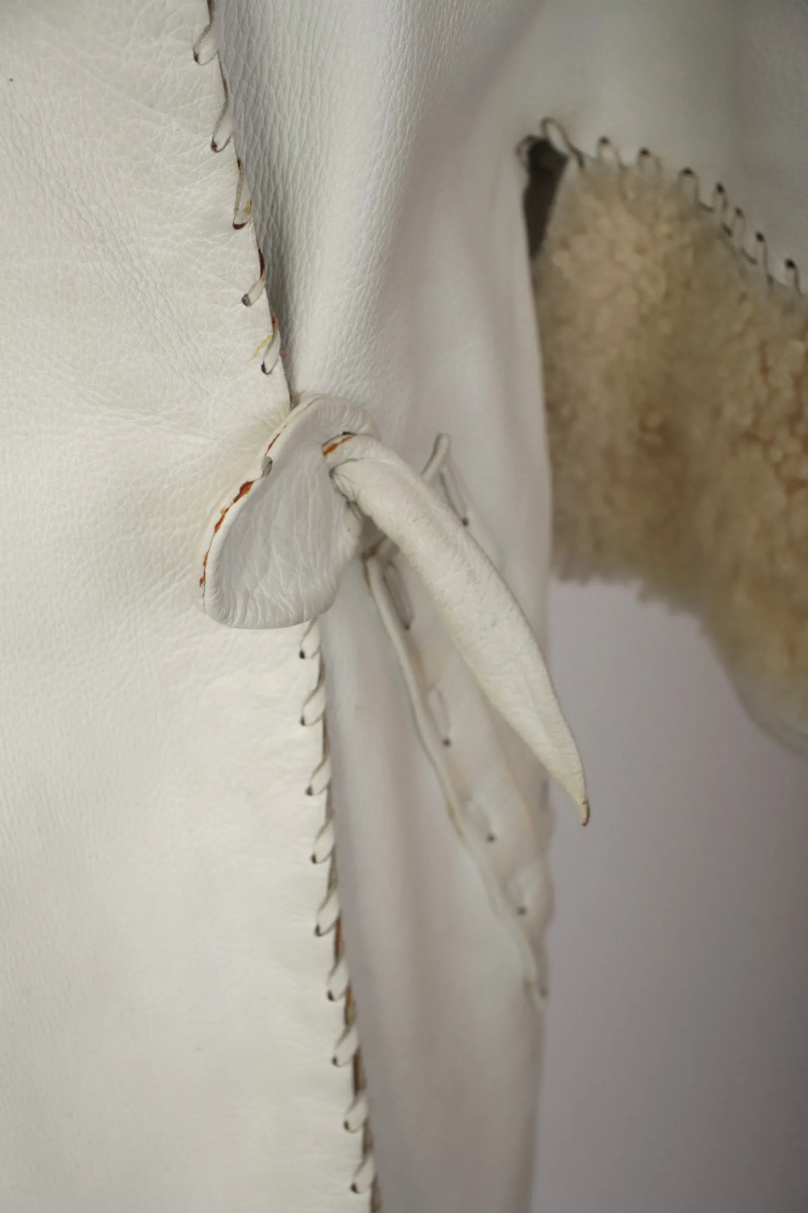 1950s Leather & Shearling Whipstitch Coat