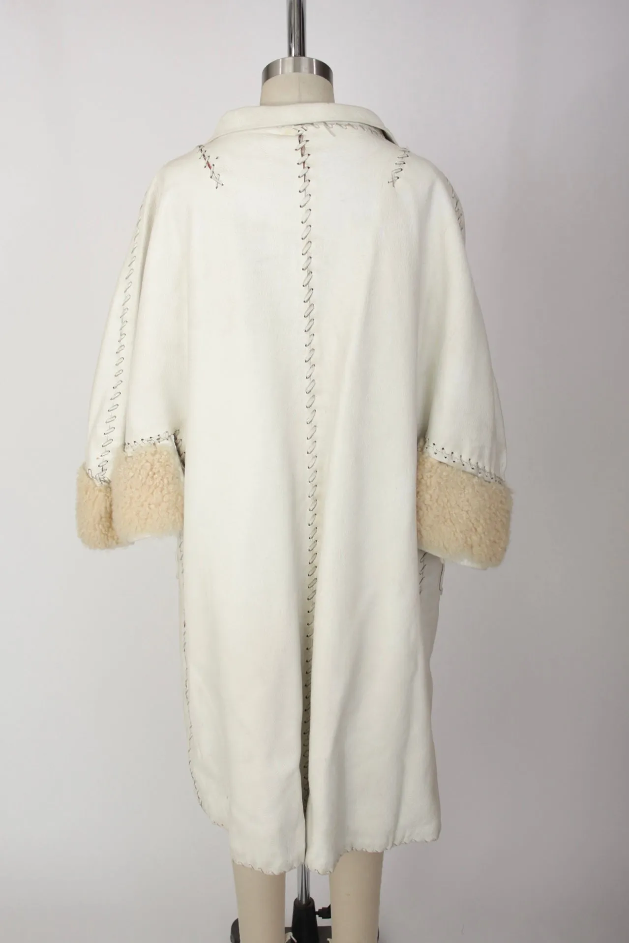1950s Leather & Shearling Whipstitch Coat
