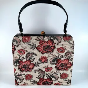 1960s Flowered Tapestry Handbag