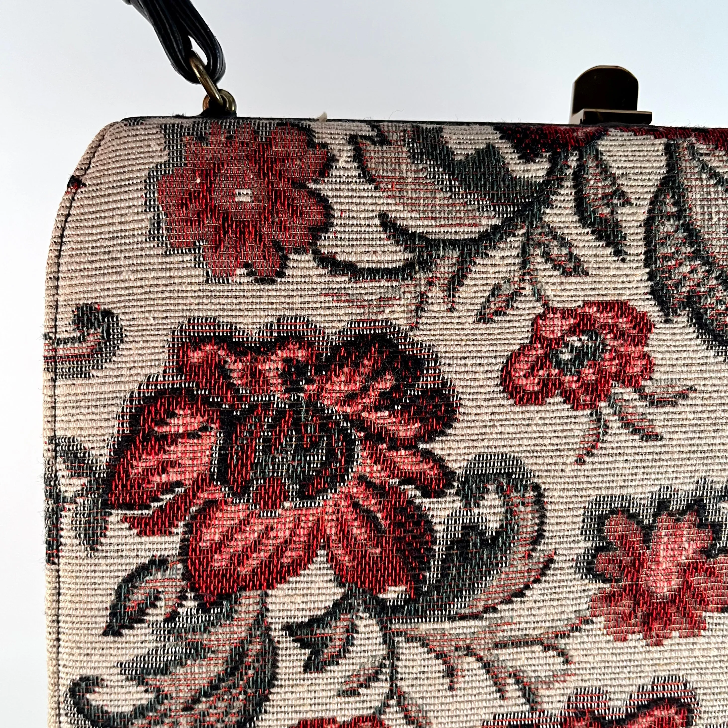 1960s Flowered Tapestry Handbag