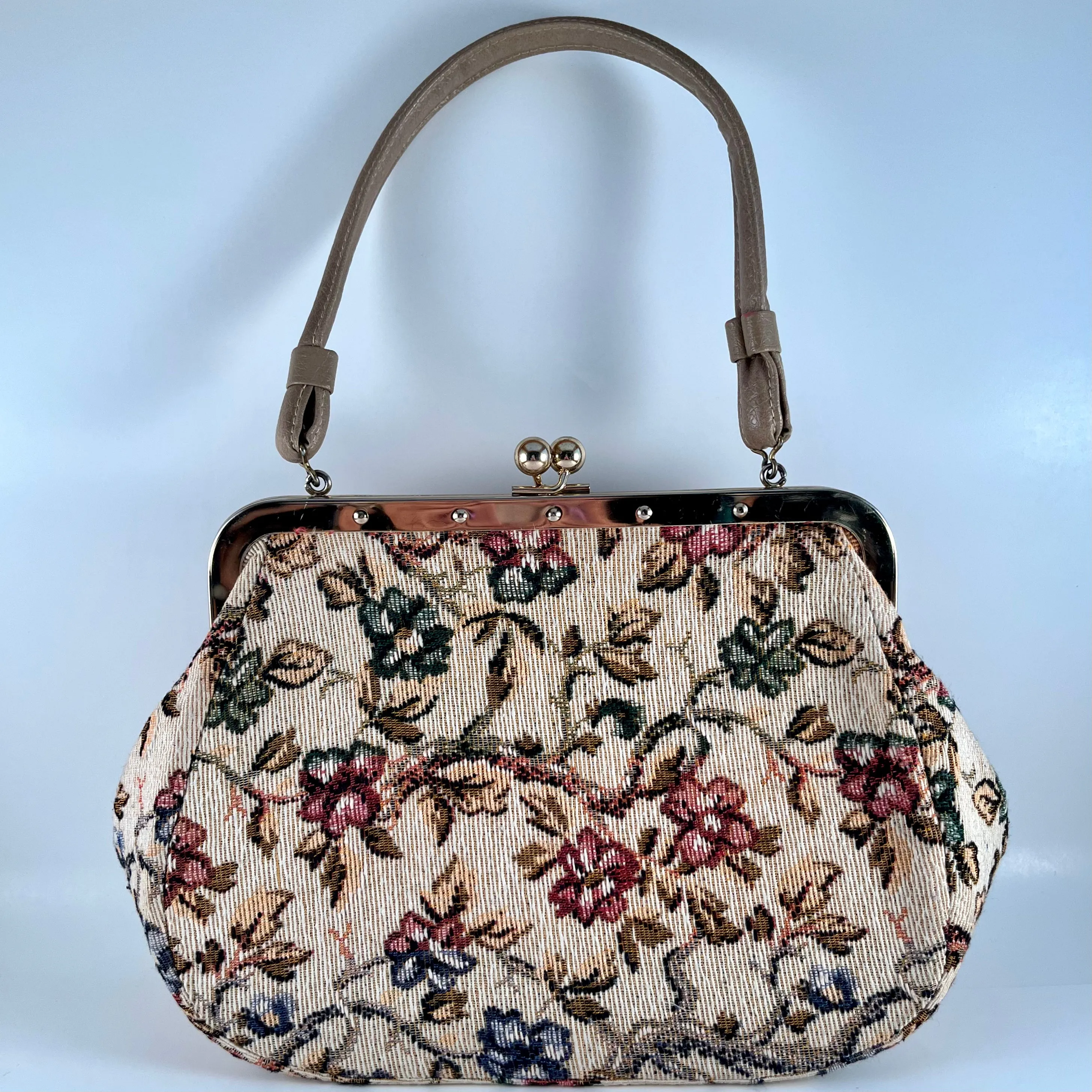 1960s Flowered Tapestry Handbag