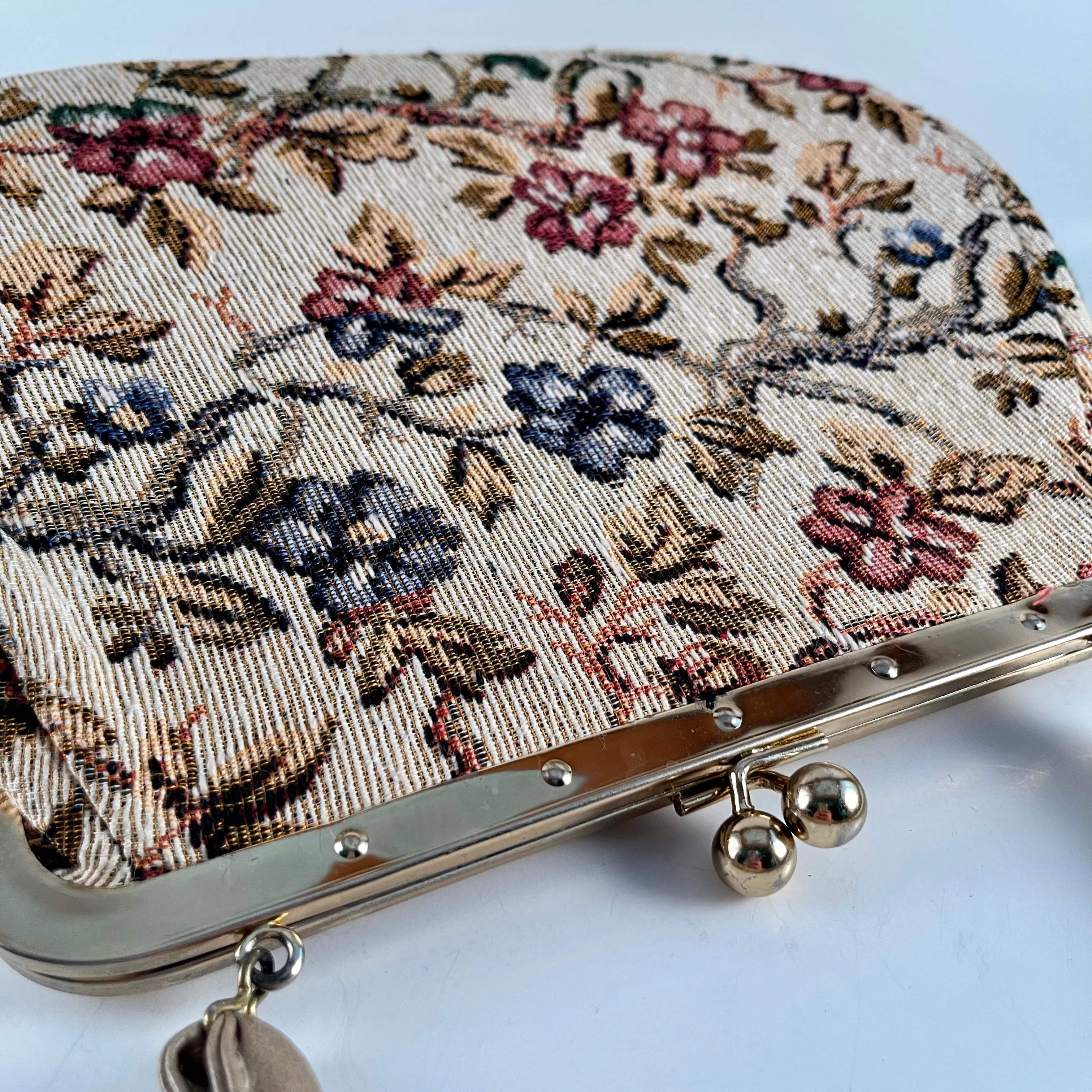 1960s Flowered Tapestry Handbag