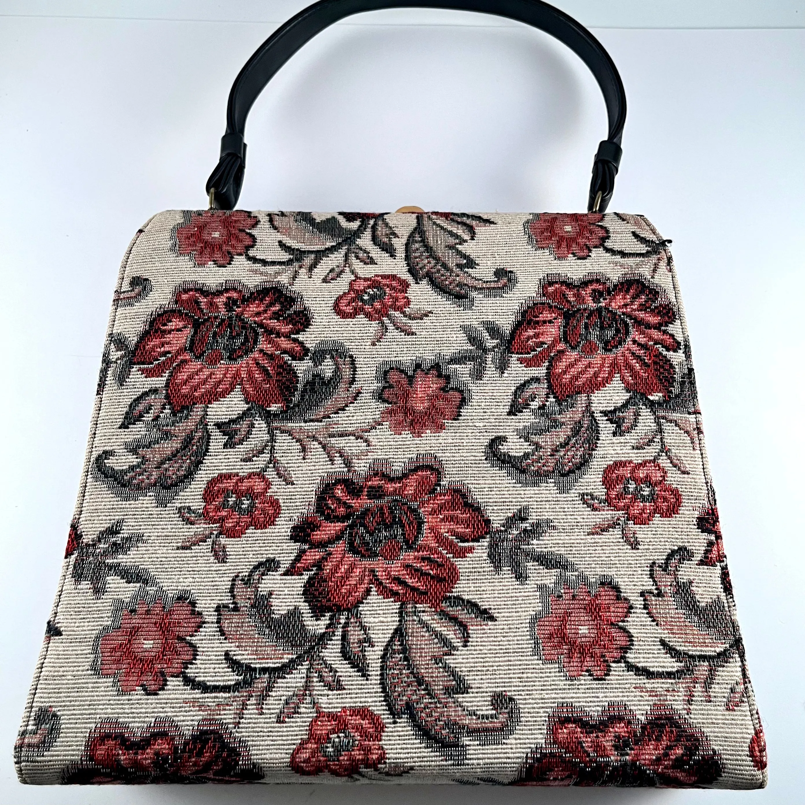 1960s Flowered Tapestry Handbag