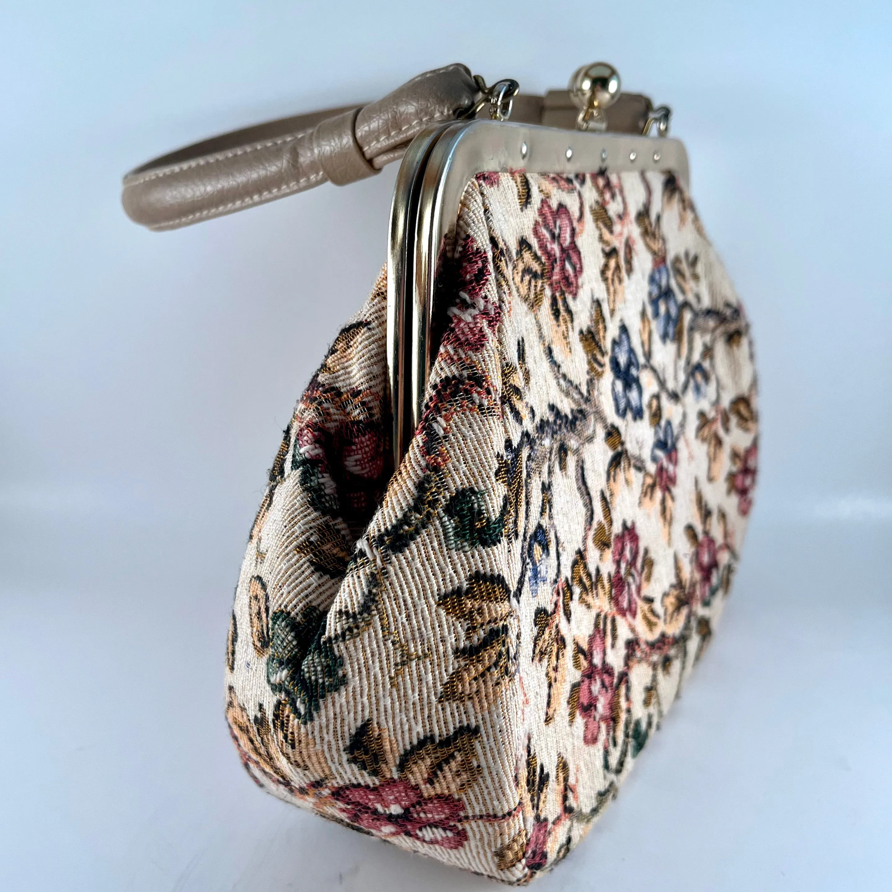 1960s Flowered Tapestry Handbag
