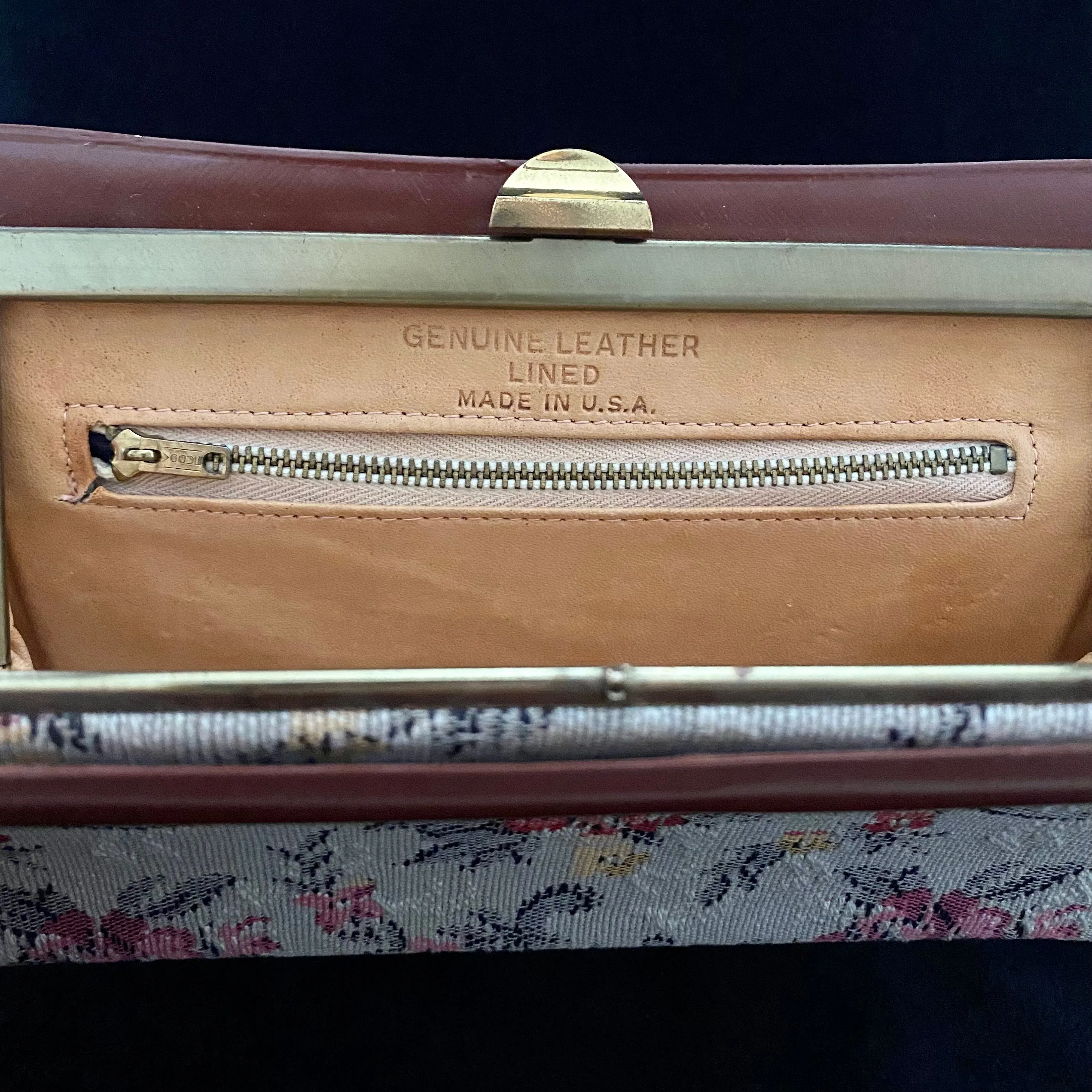 1970s Tapestry Clutch With Leather Lining