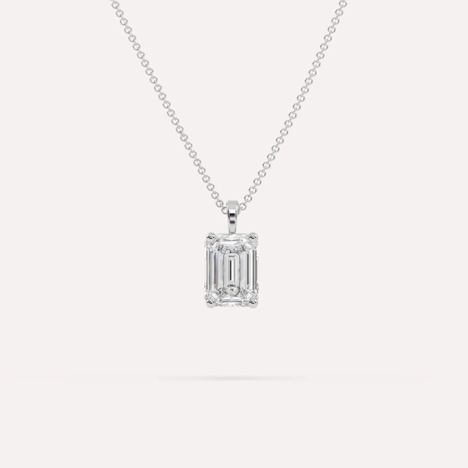 2 carat Emerald Diamond Pendant Necklace