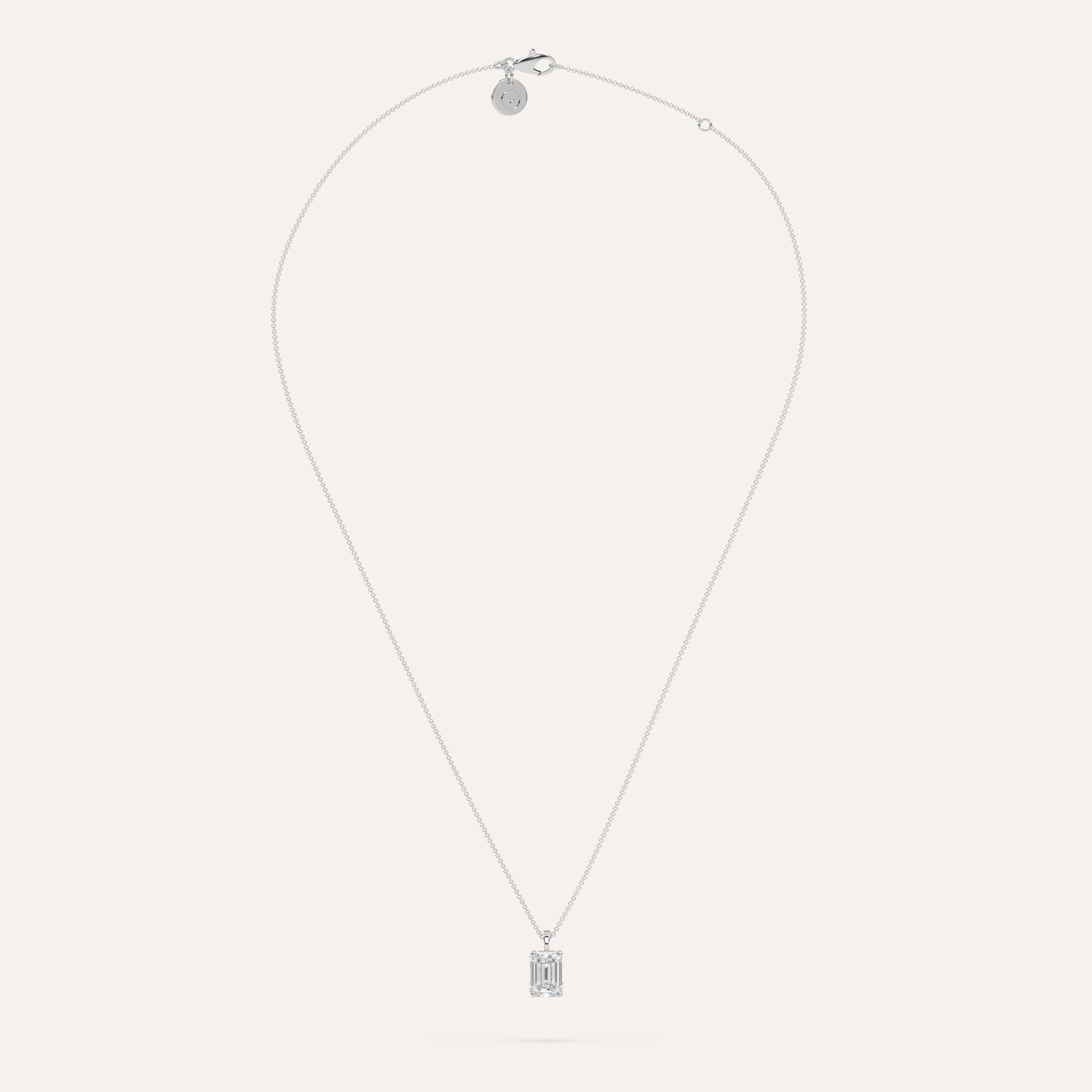 2 carat Emerald Diamond Pendant Necklace
