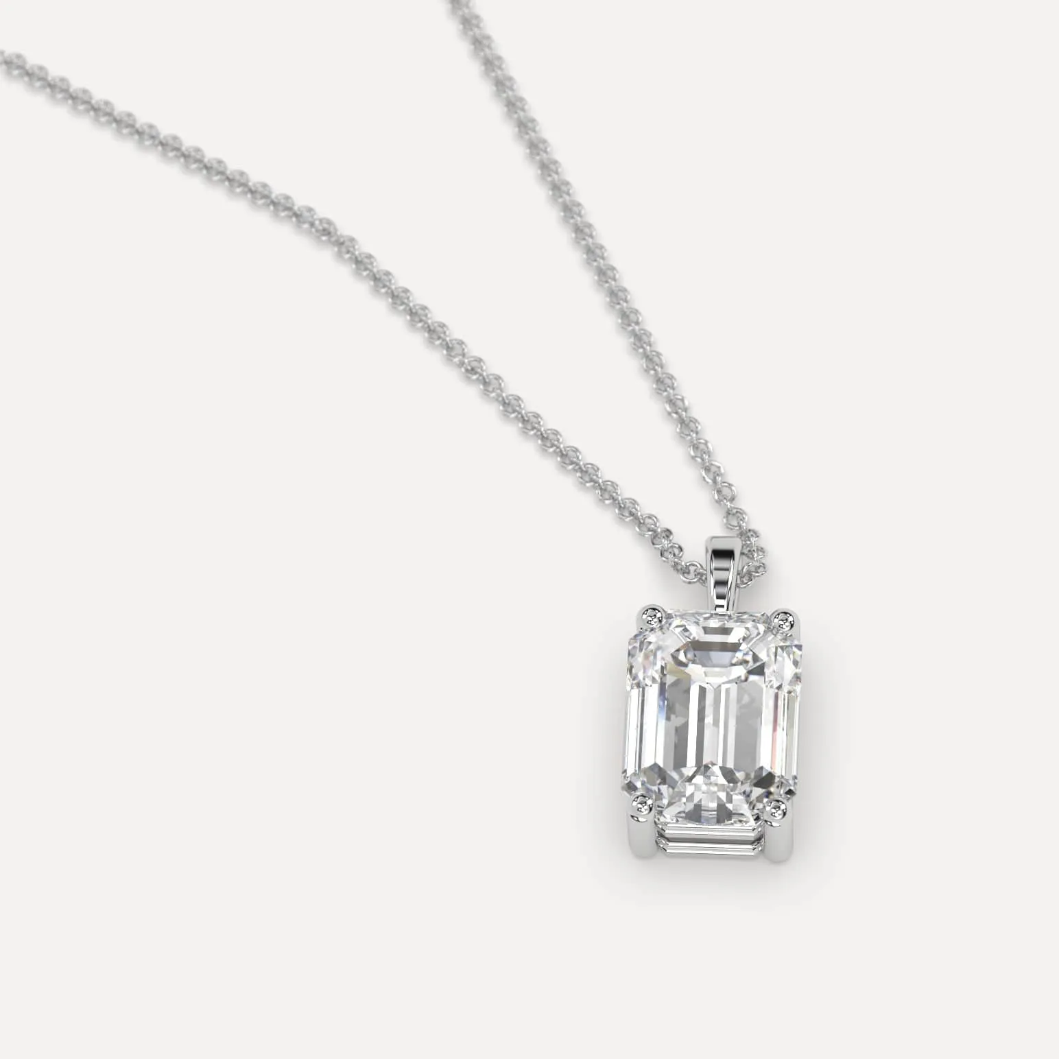 2 carat Emerald Diamond Pendant Necklace
