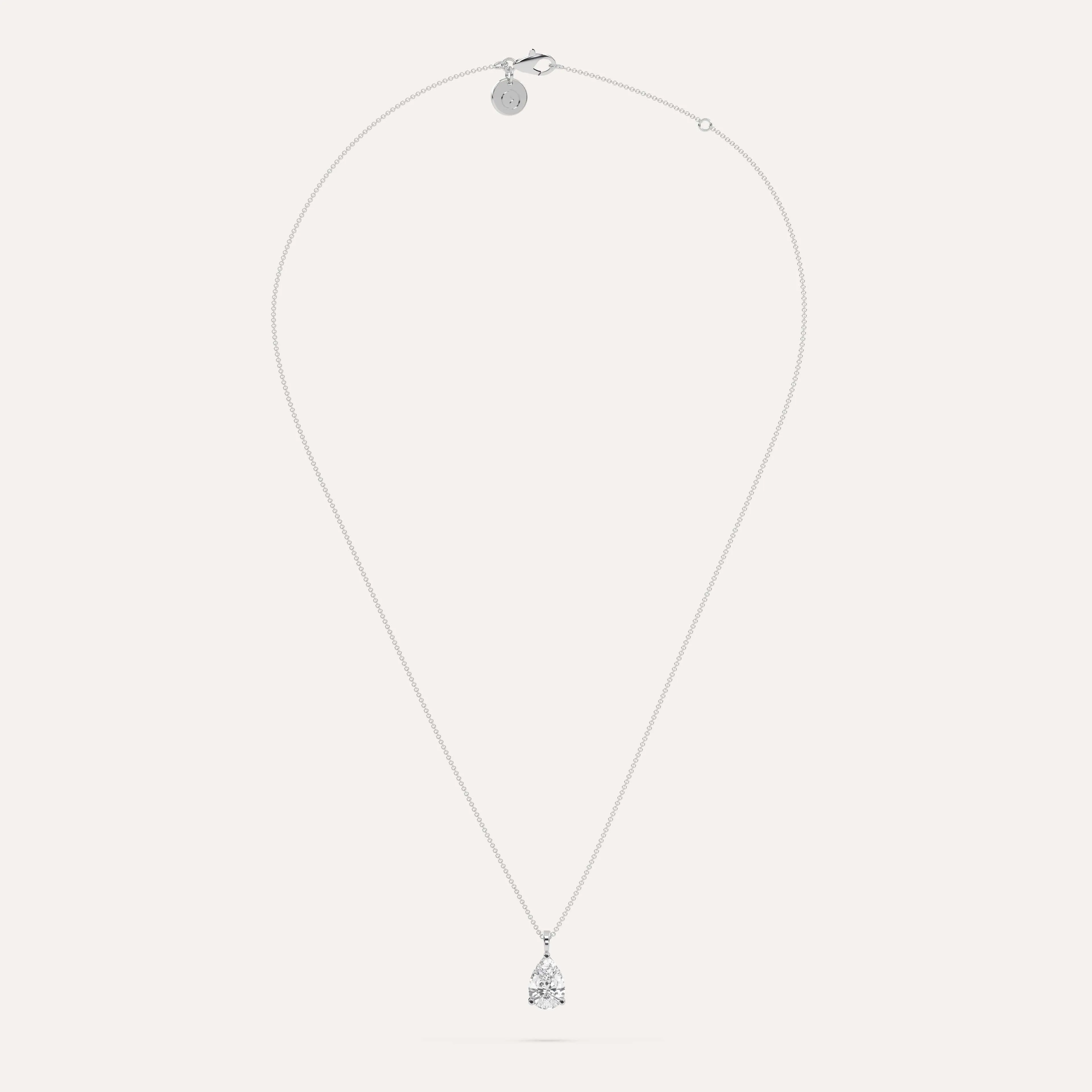 2 carat Pear Diamond Pendant Necklace