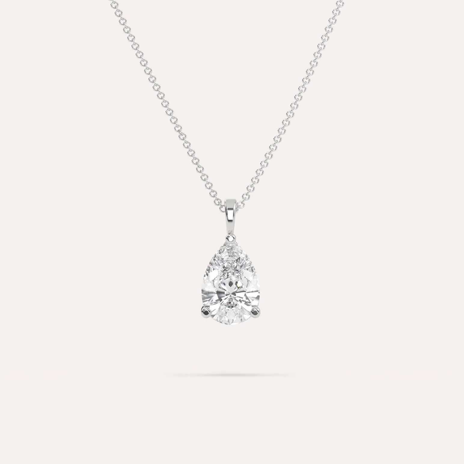 2 carat Pear Diamond Pendant Necklace