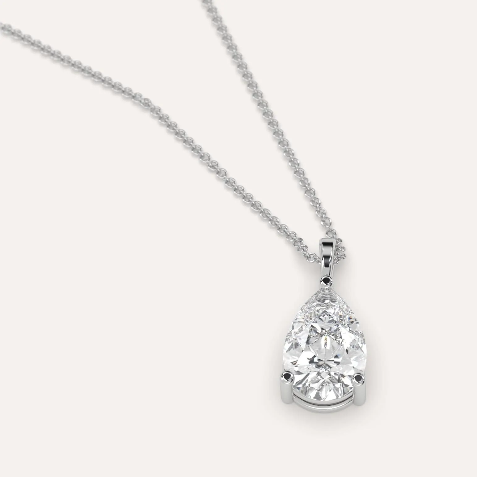 2 carat Pear Diamond Pendant Necklace