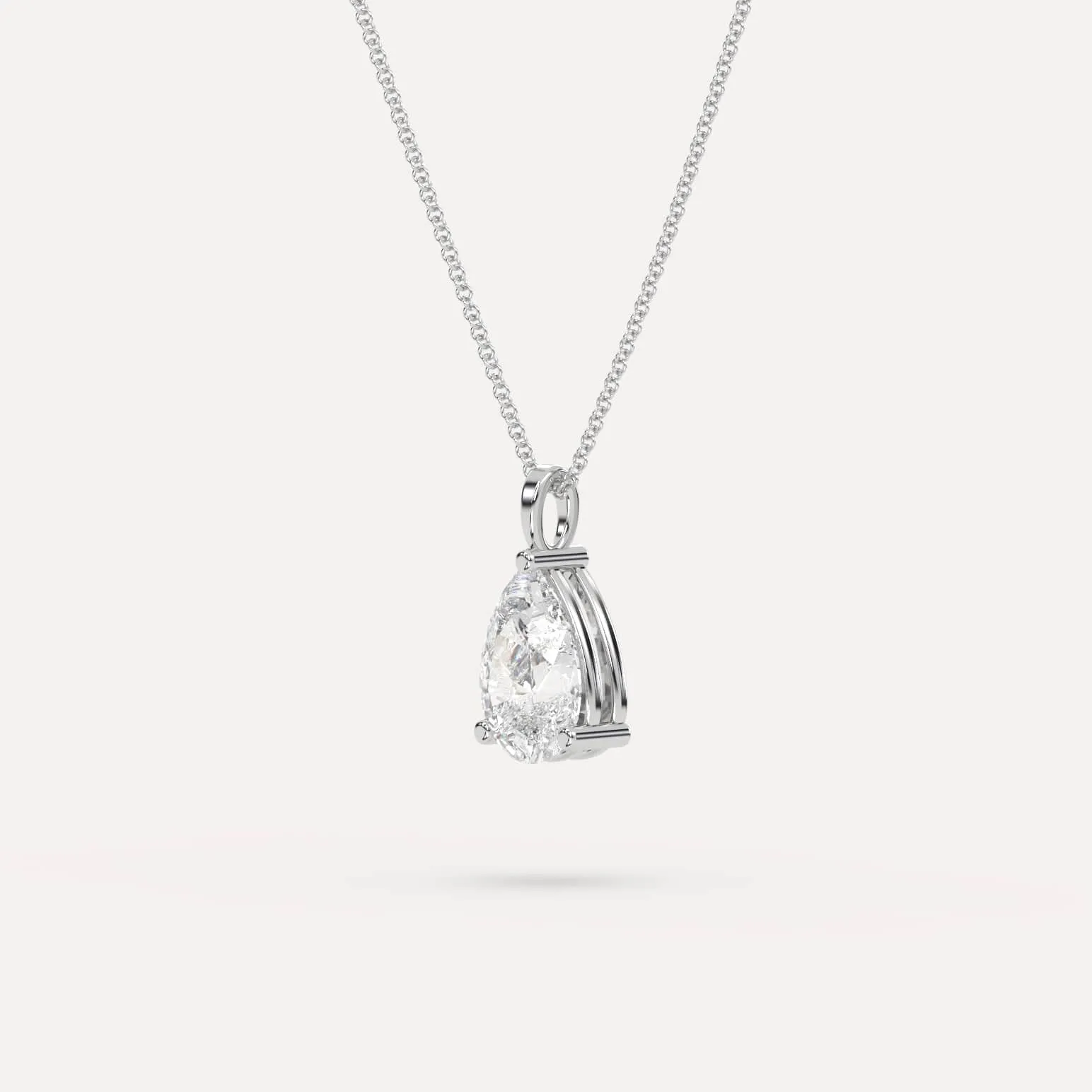 2 carat Pear Diamond Pendant Necklace
