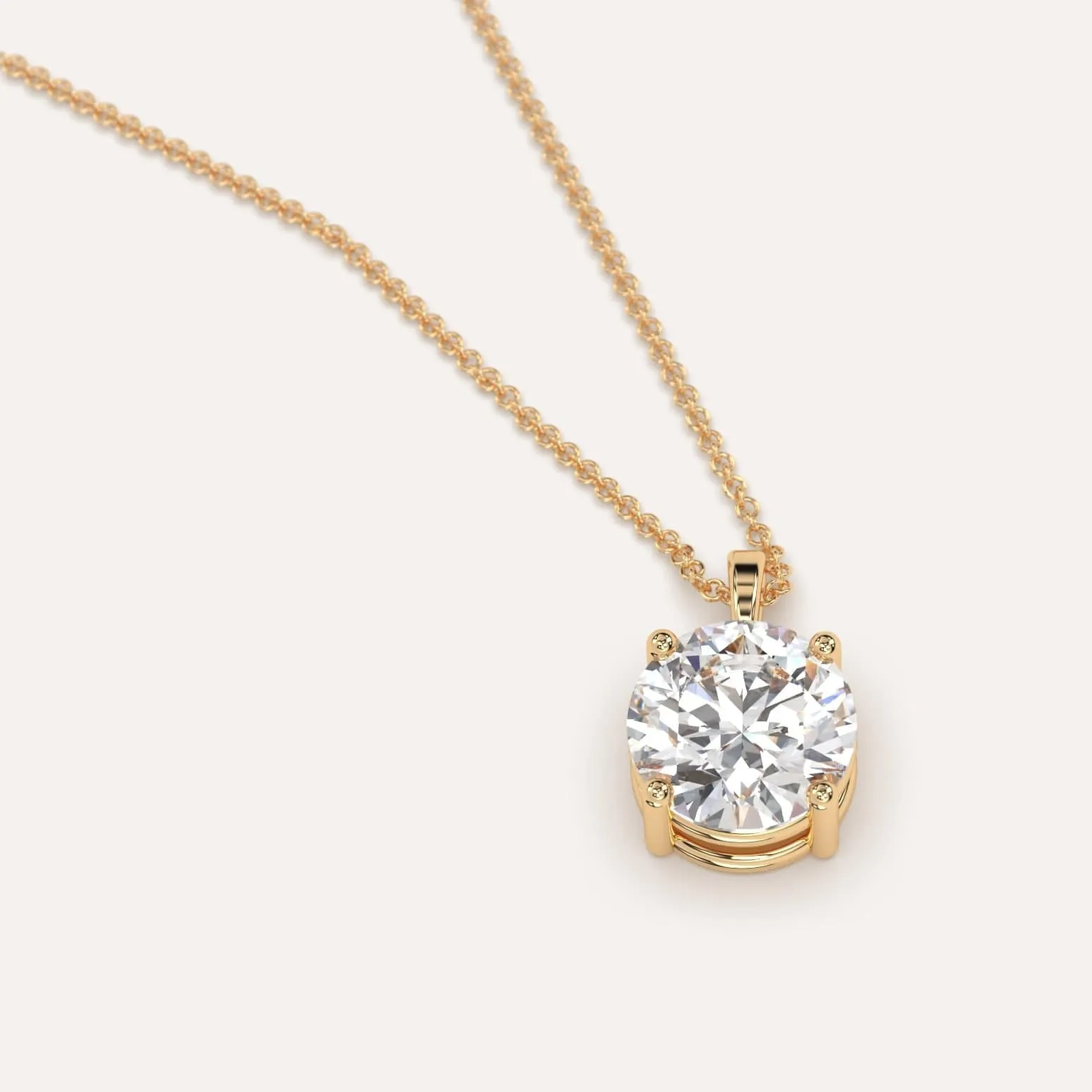 2 carat Round Diamond Pendant Necklace