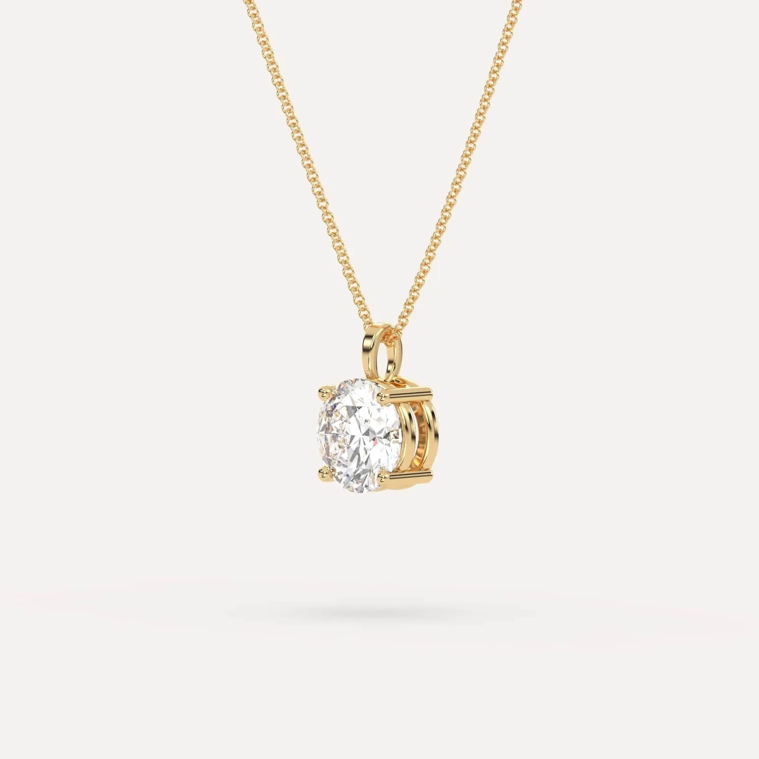 2 carat Round Diamond Pendant Necklace