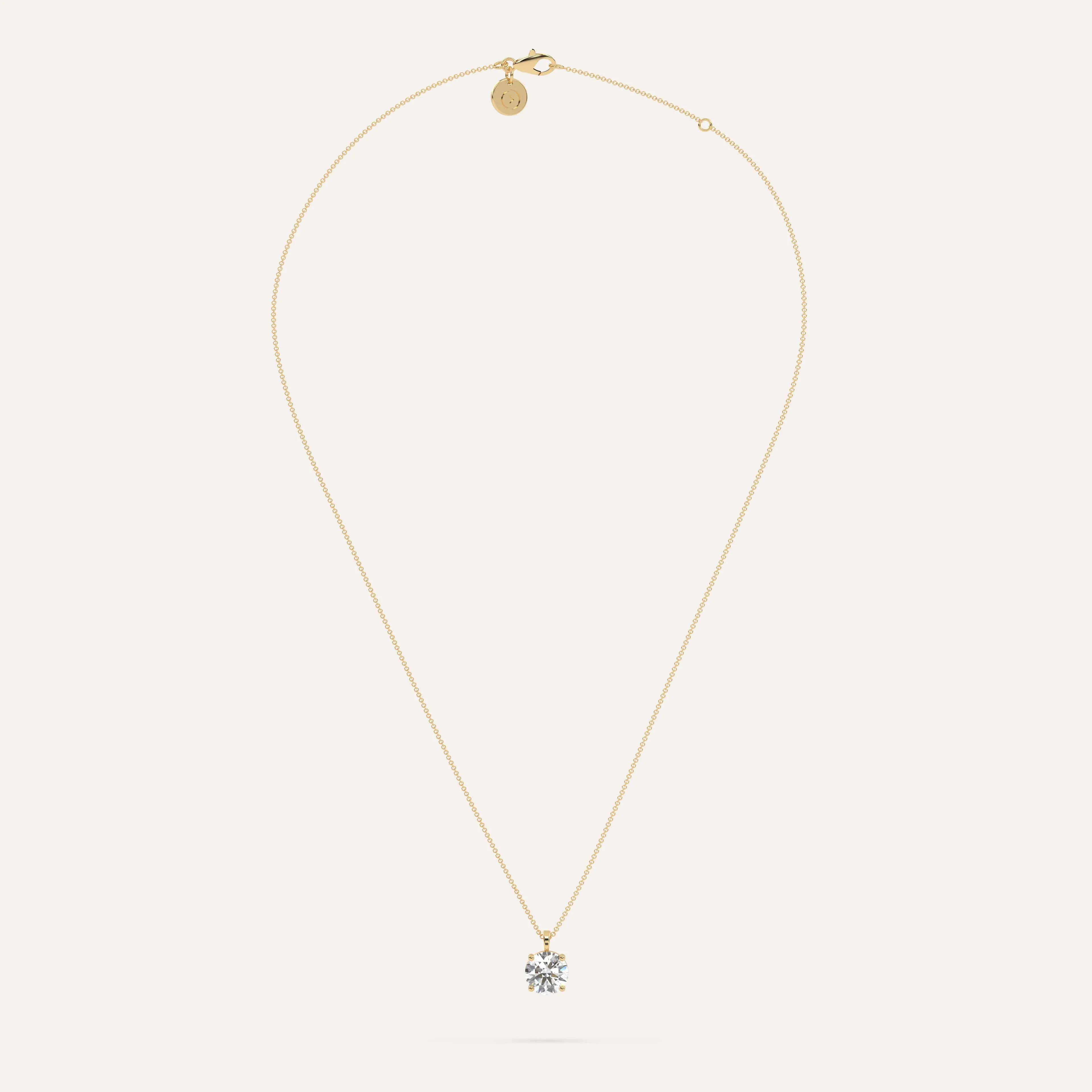 2 carat Round Diamond Pendant Necklace