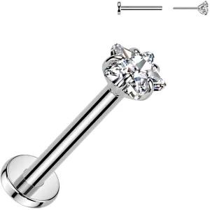 20 Gauge 5/16 3mm CZ Star Medical Grade Titanium Flat Back Earring