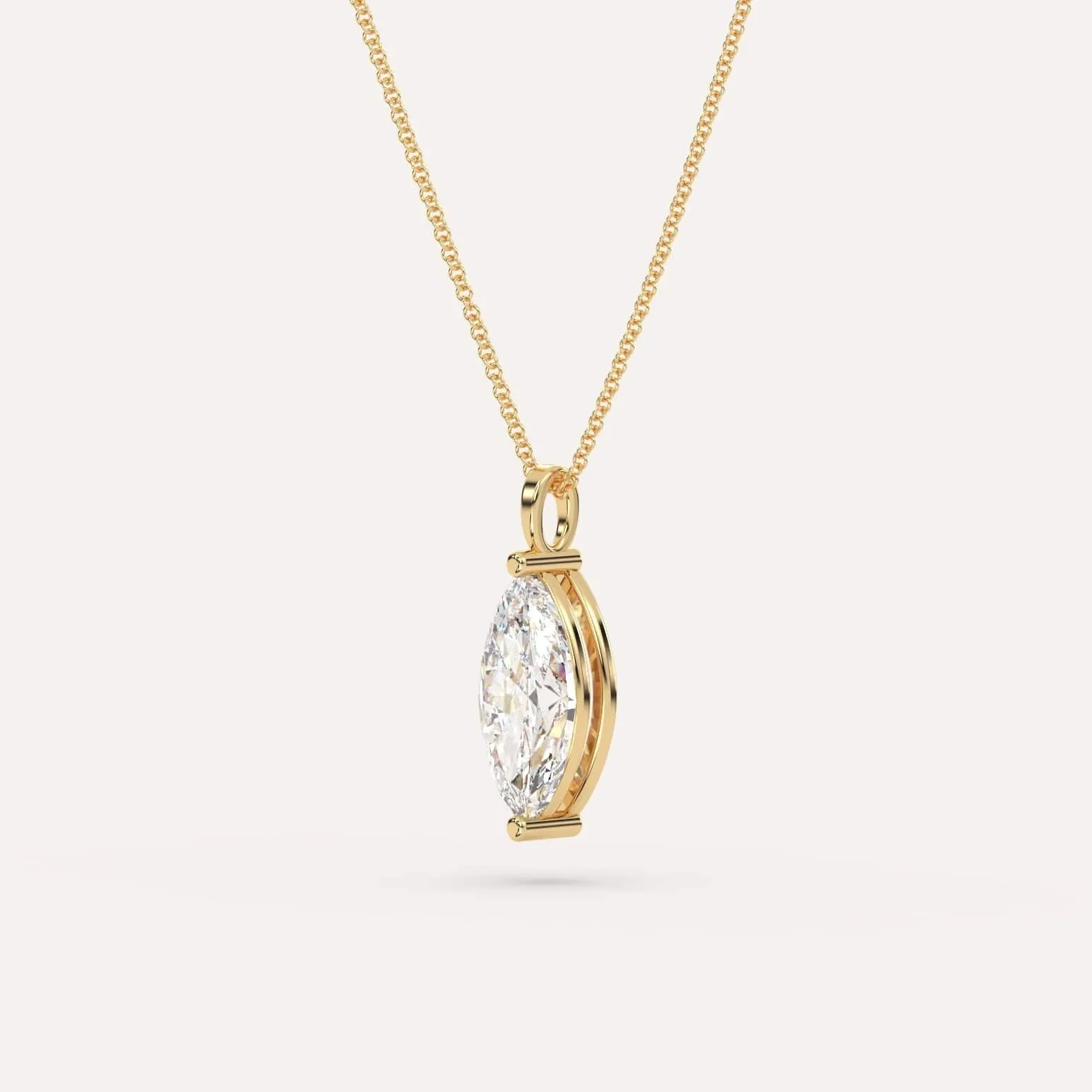 3 carat Marquise Diamond Pendant Necklace
