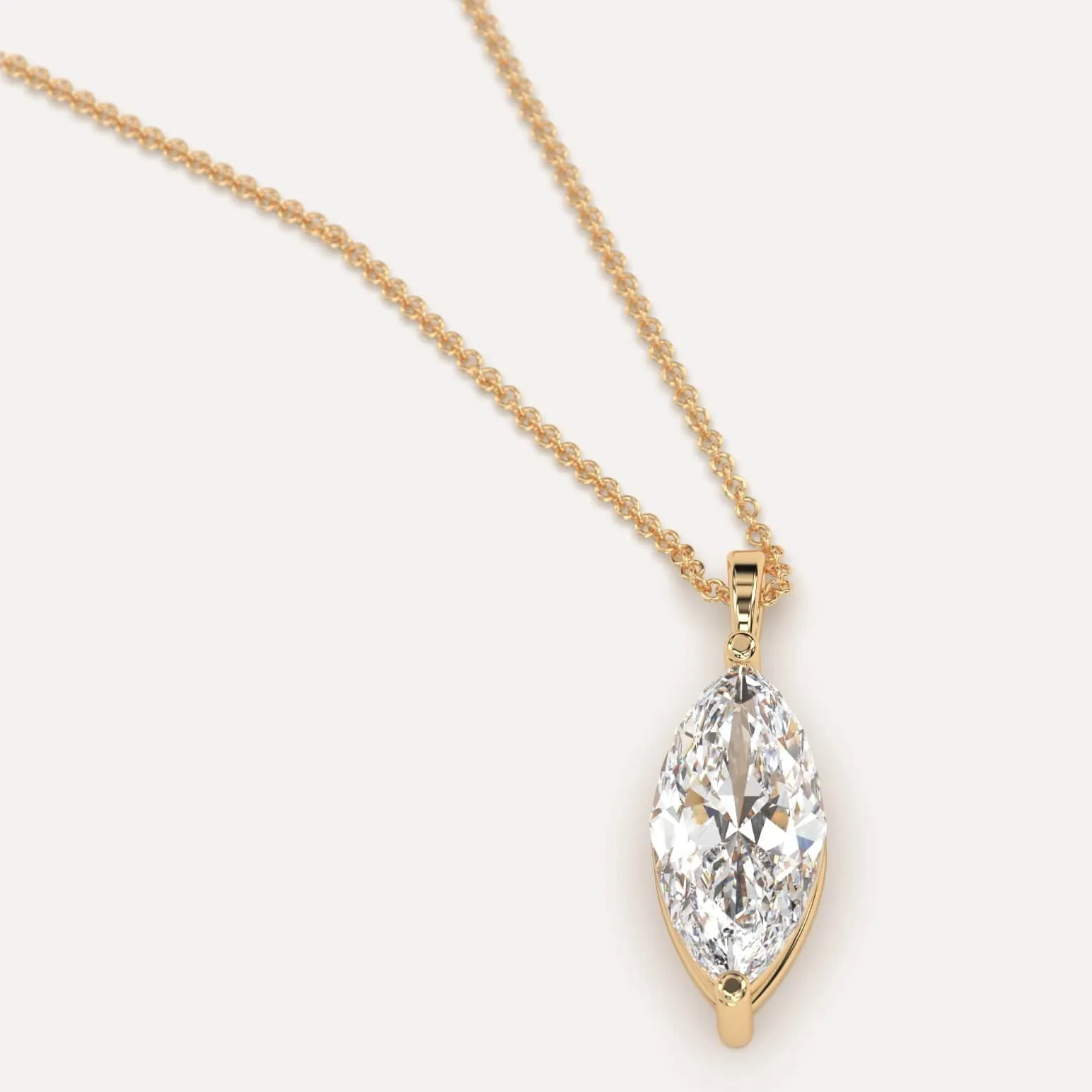 3 carat Marquise Diamond Pendant Necklace