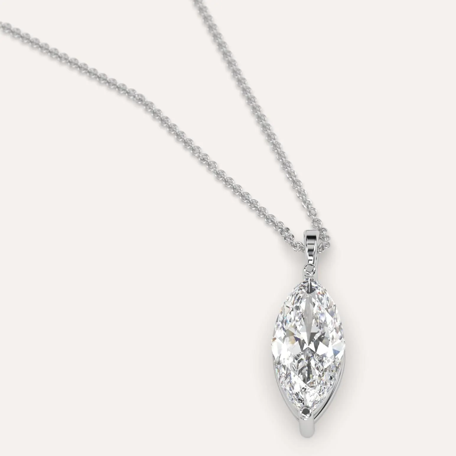 3 carat Marquise Diamond Pendant Necklace