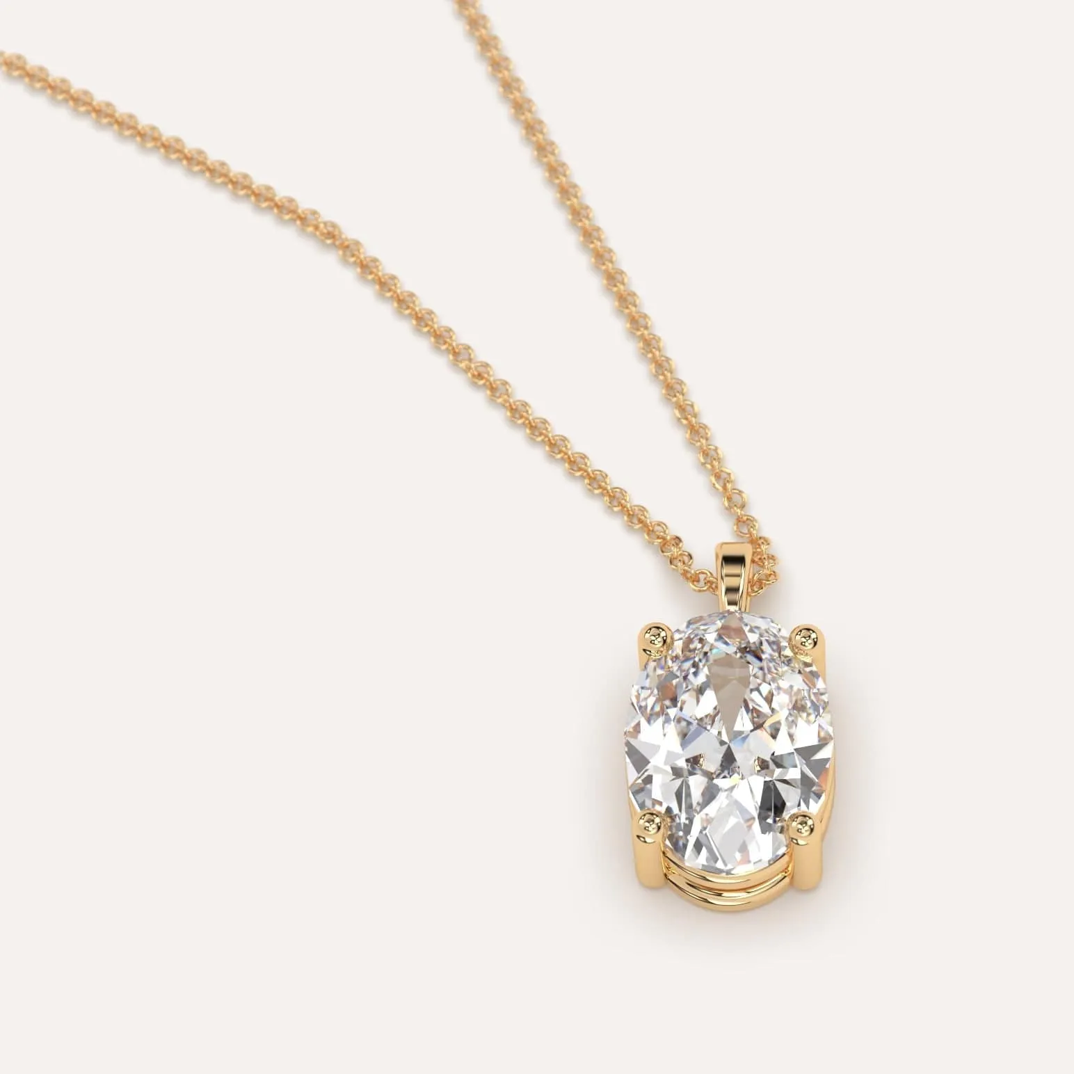 3 carat Oval Diamond Pendant Necklace