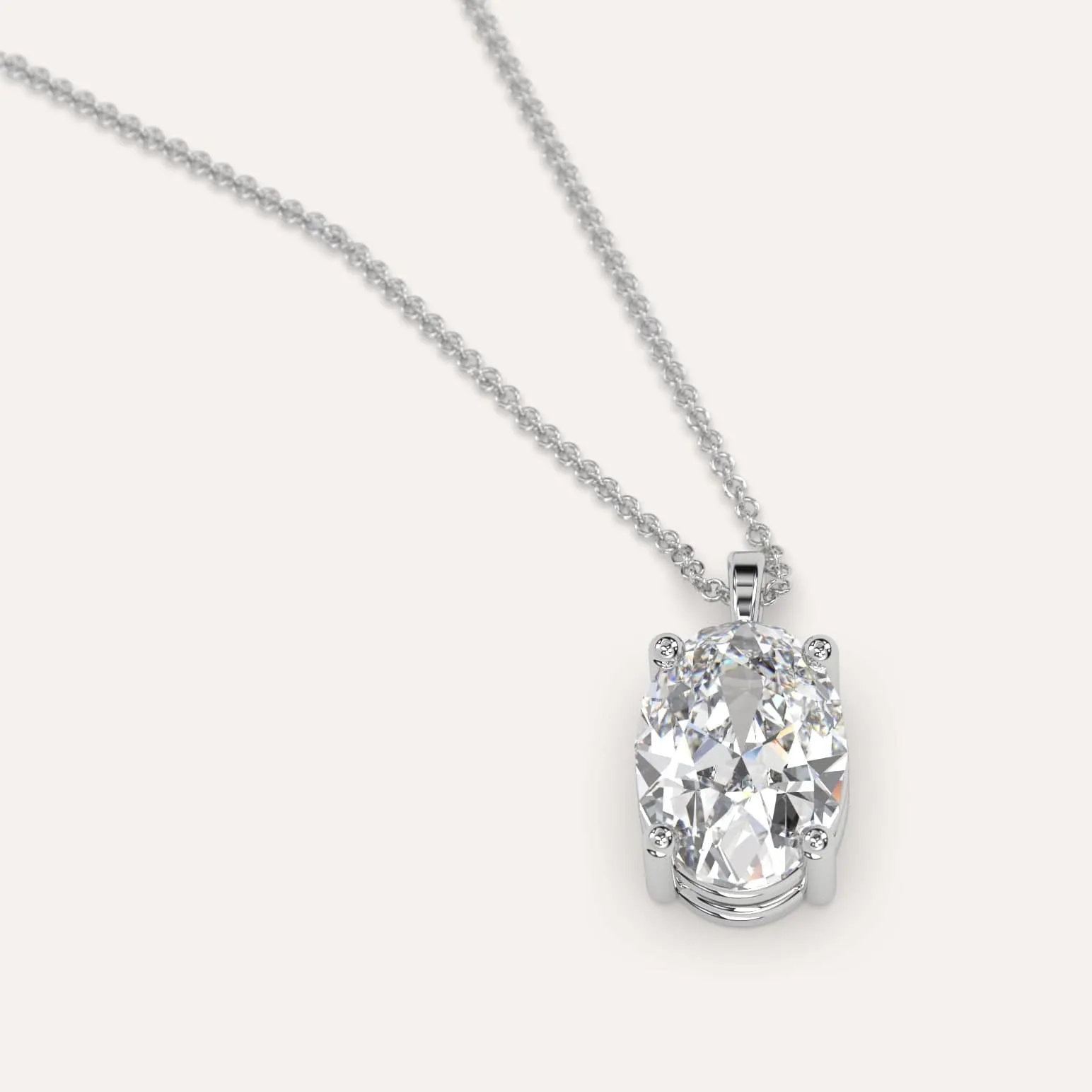 3 carat Oval Diamond Pendant Necklace