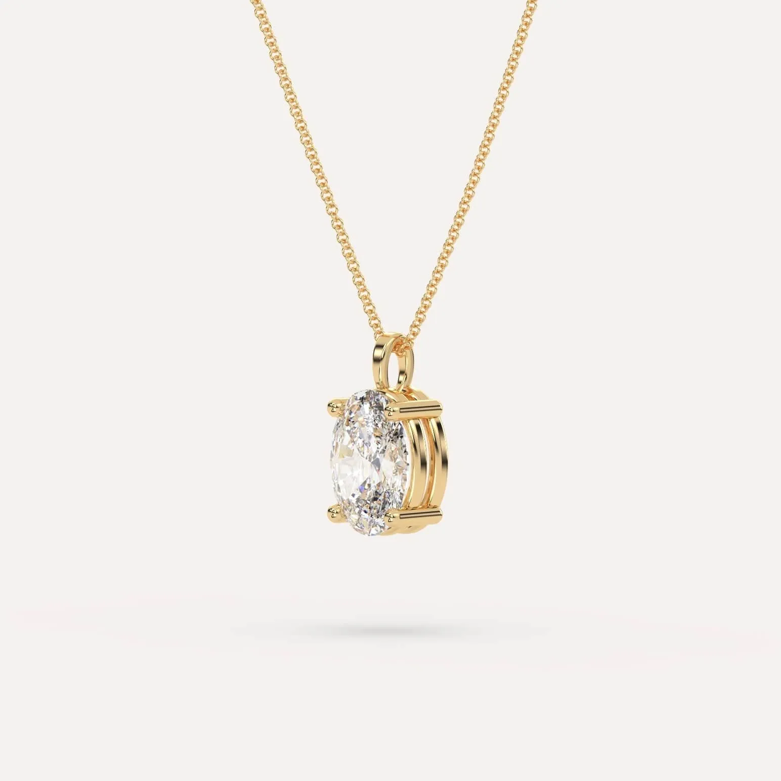 3 carat Oval Diamond Pendant Necklace