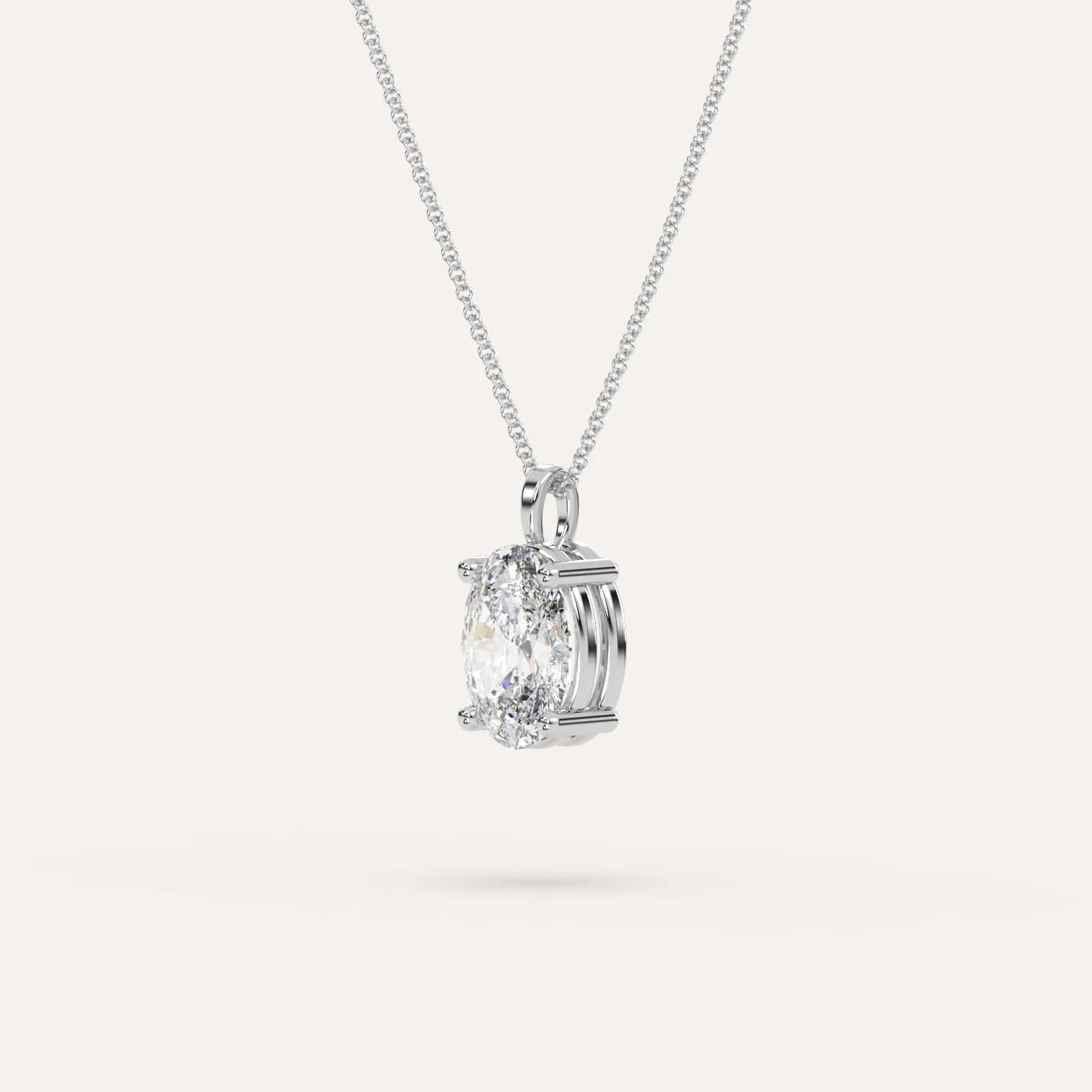 3 carat Oval Diamond Pendant Necklace