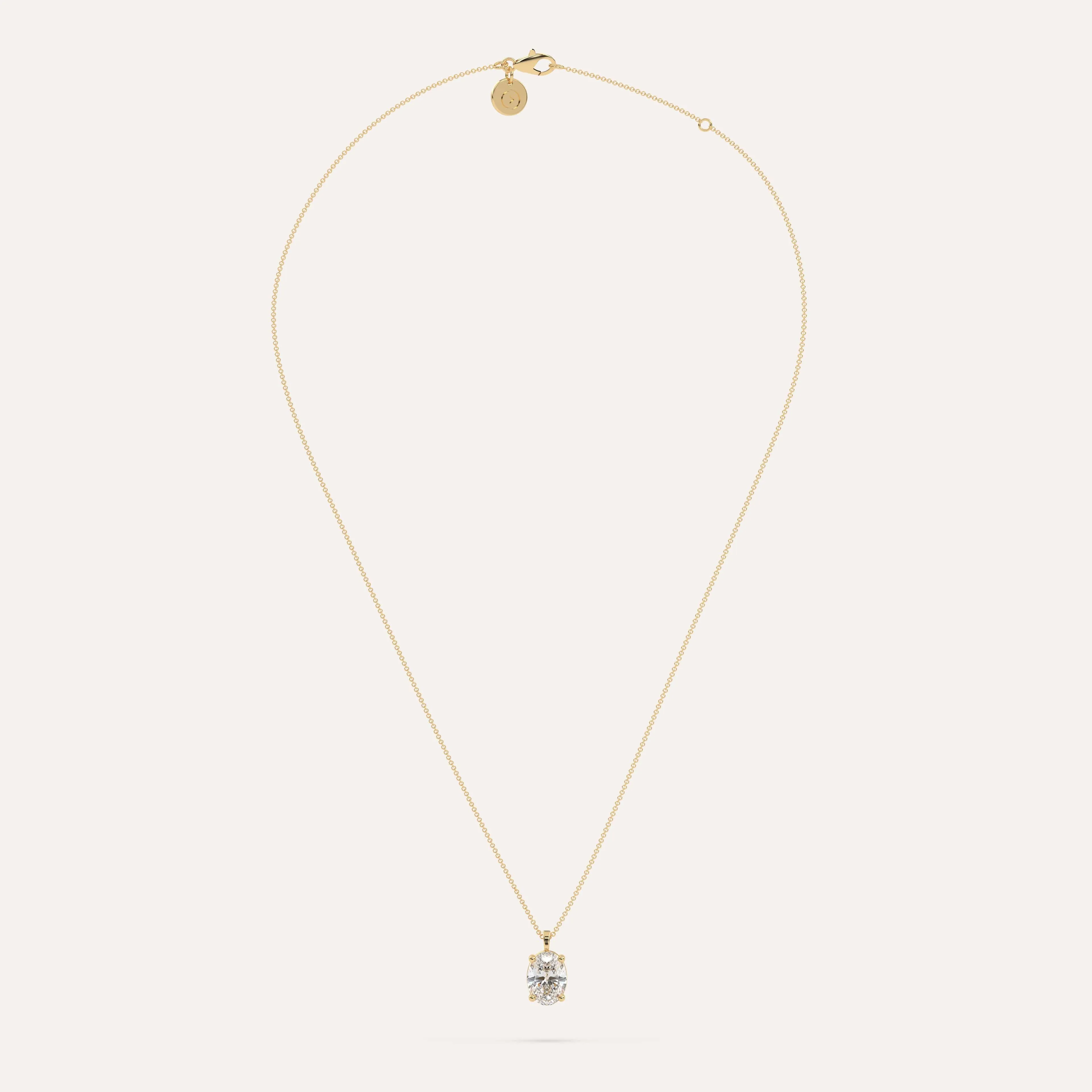 3 carat Oval Diamond Pendant Necklace