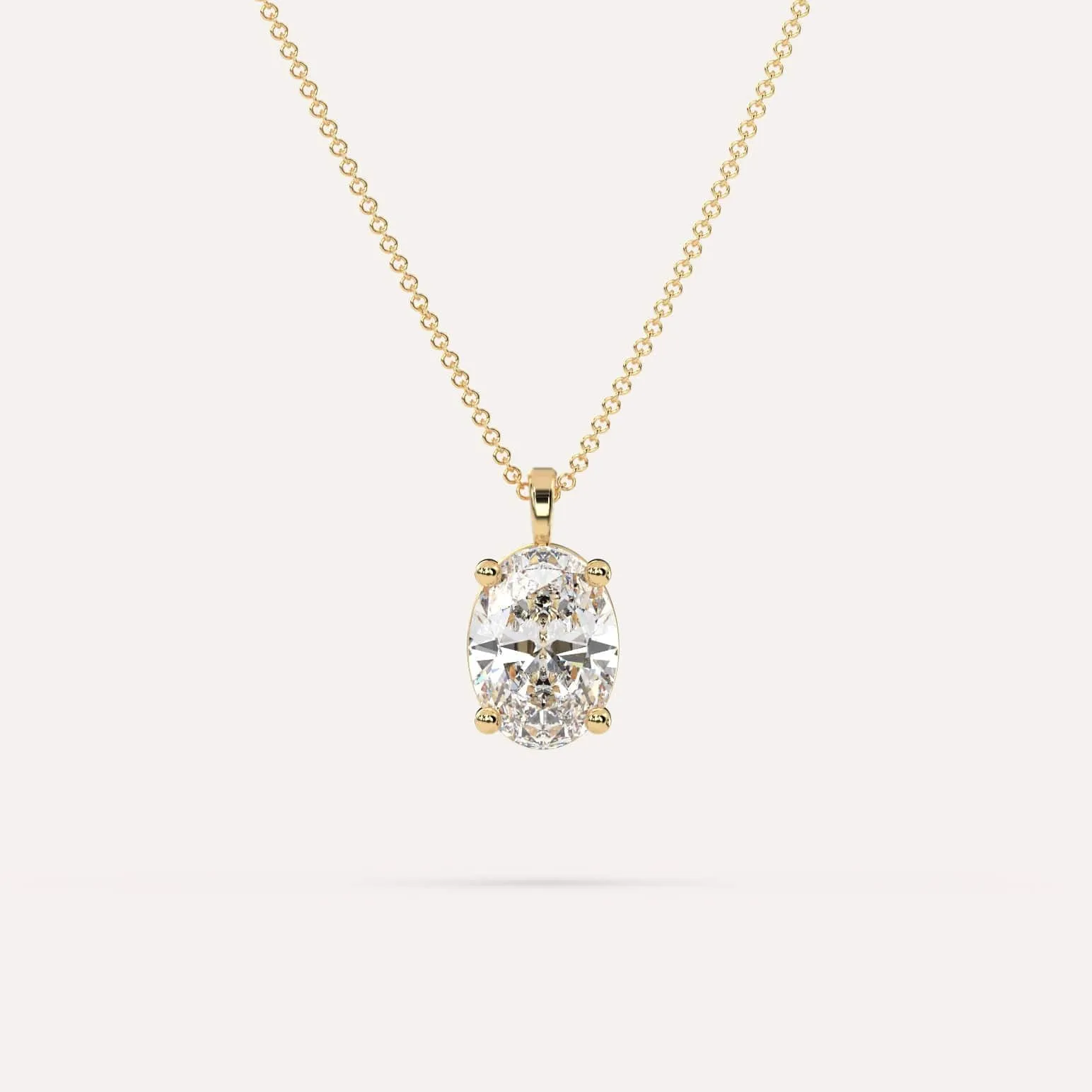 3 carat Oval Diamond Pendant Necklace