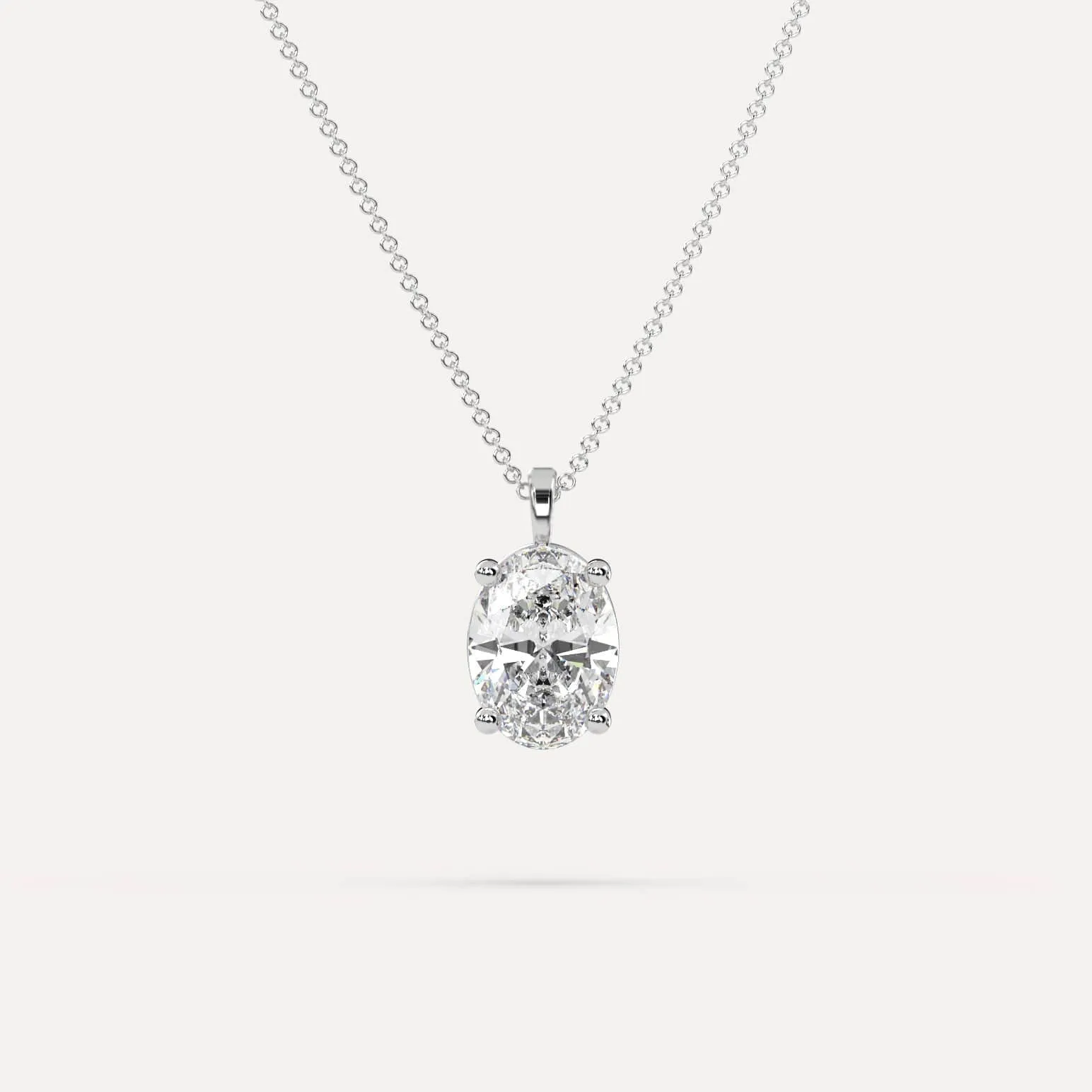 3 carat Oval Diamond Pendant Necklace