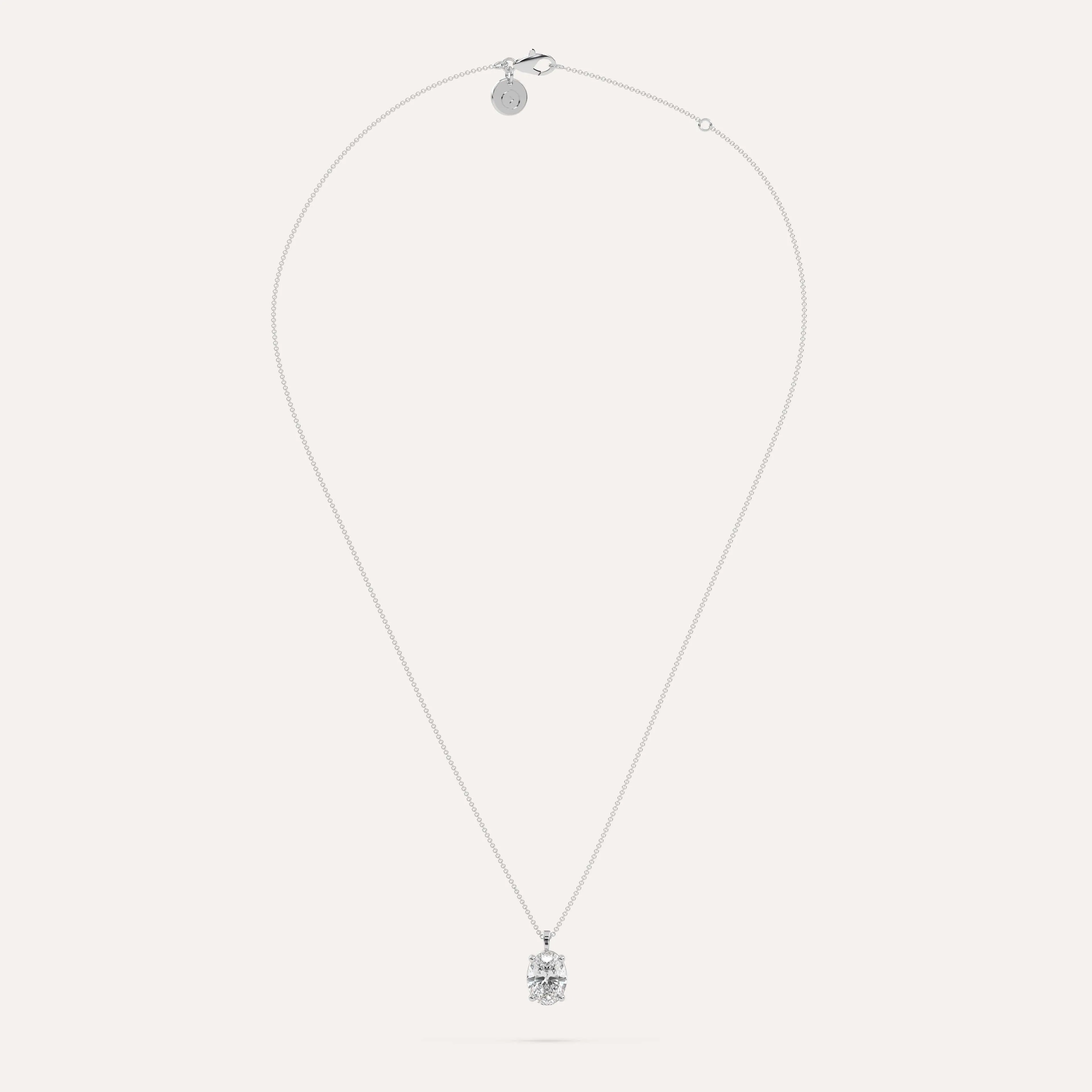 3 carat Oval Diamond Pendant Necklace