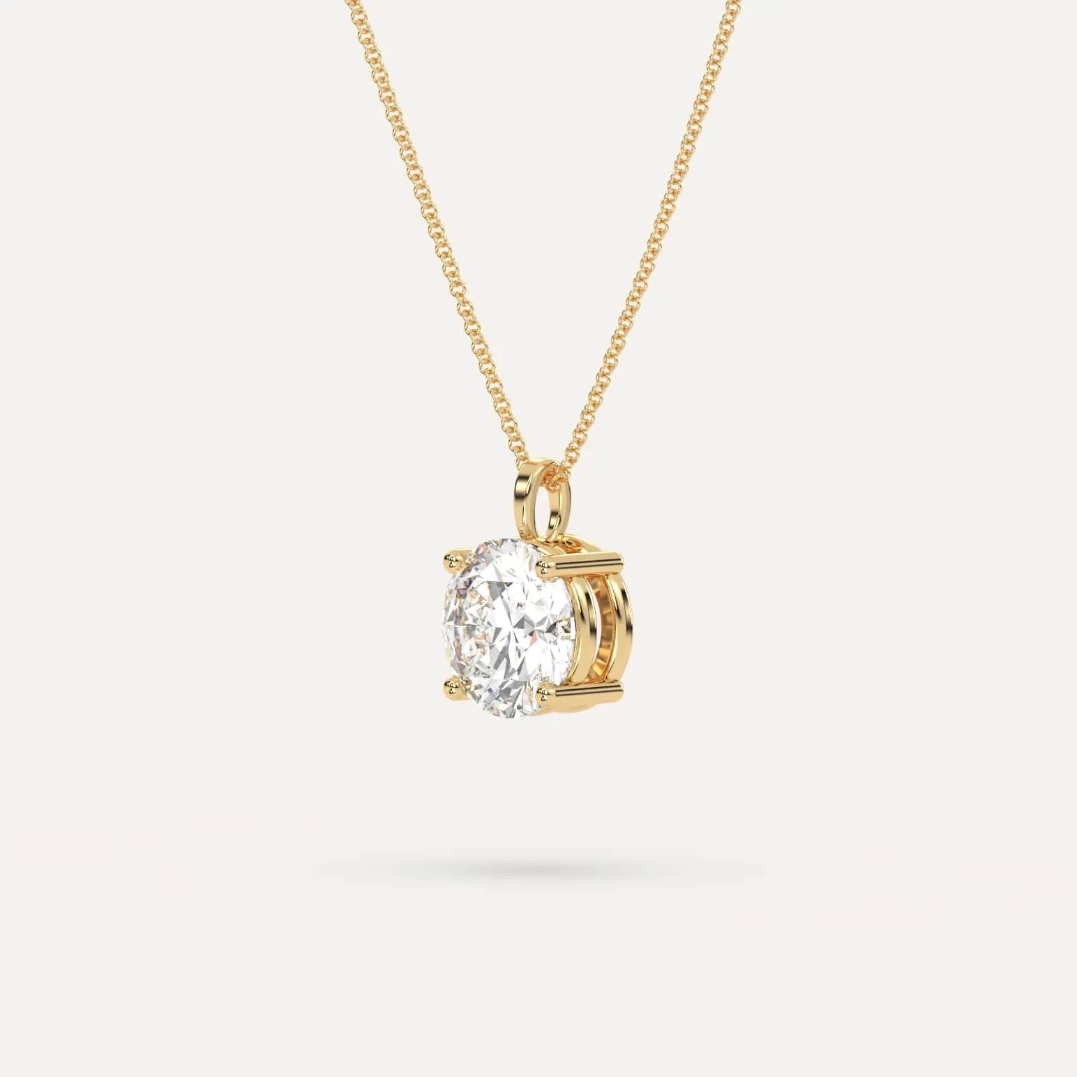 3 carat Round Diamond Pendant Necklace