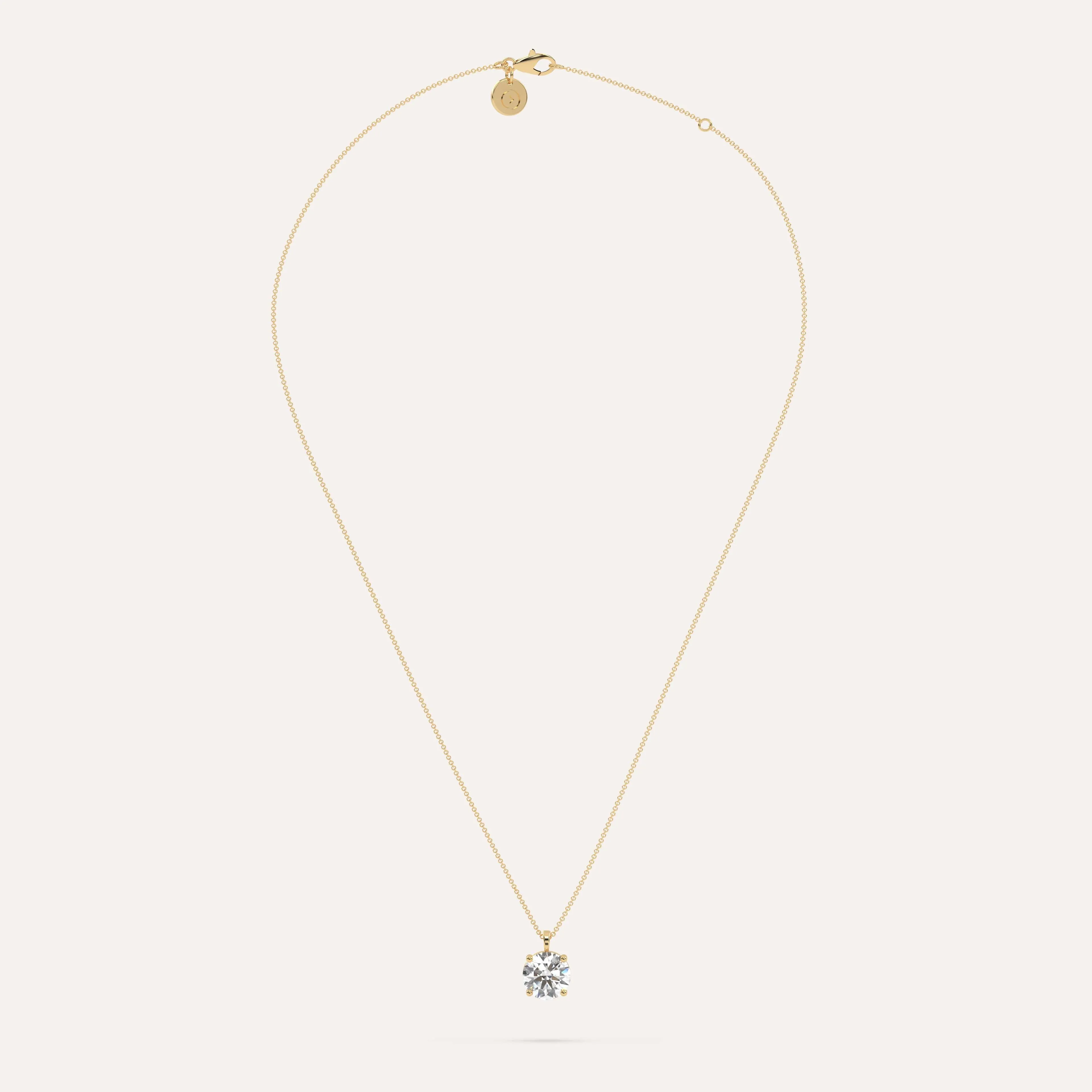 3 carat Round Diamond Pendant Necklace