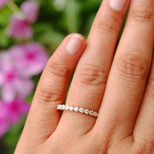 6 Prong Eleven Diamond Straight Stackable Ring